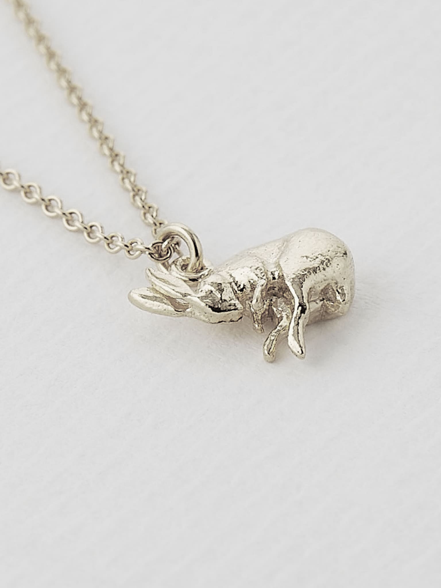 Sleeping Hare Necklace - image 6 | silver