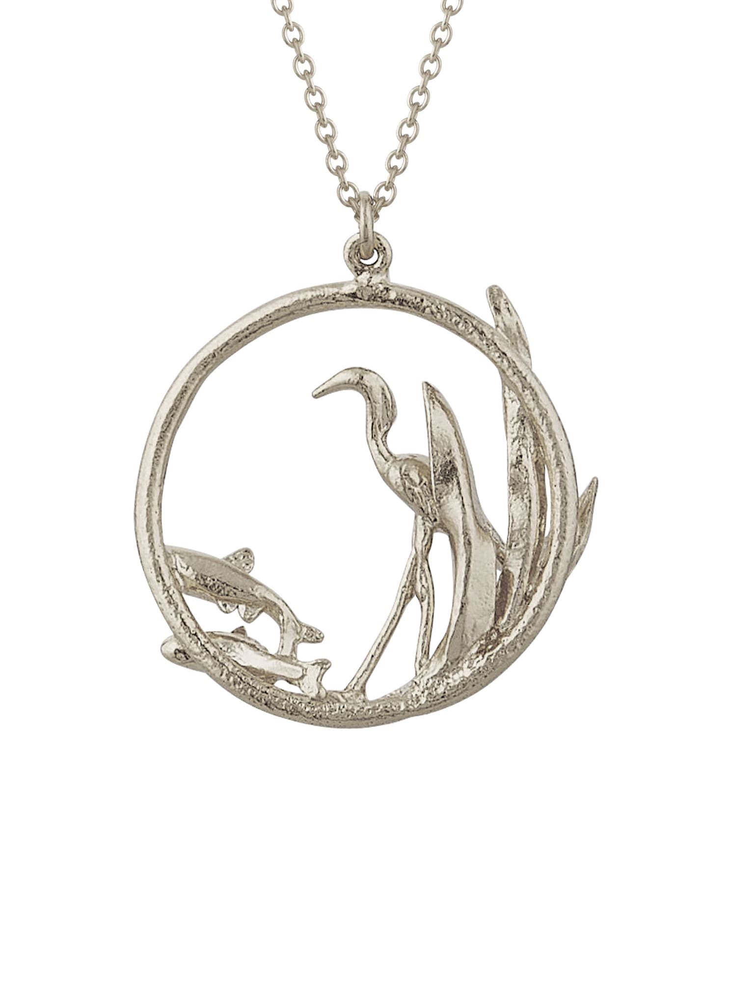 The Heron & the Fish Loop Necklace - image 8 | silver