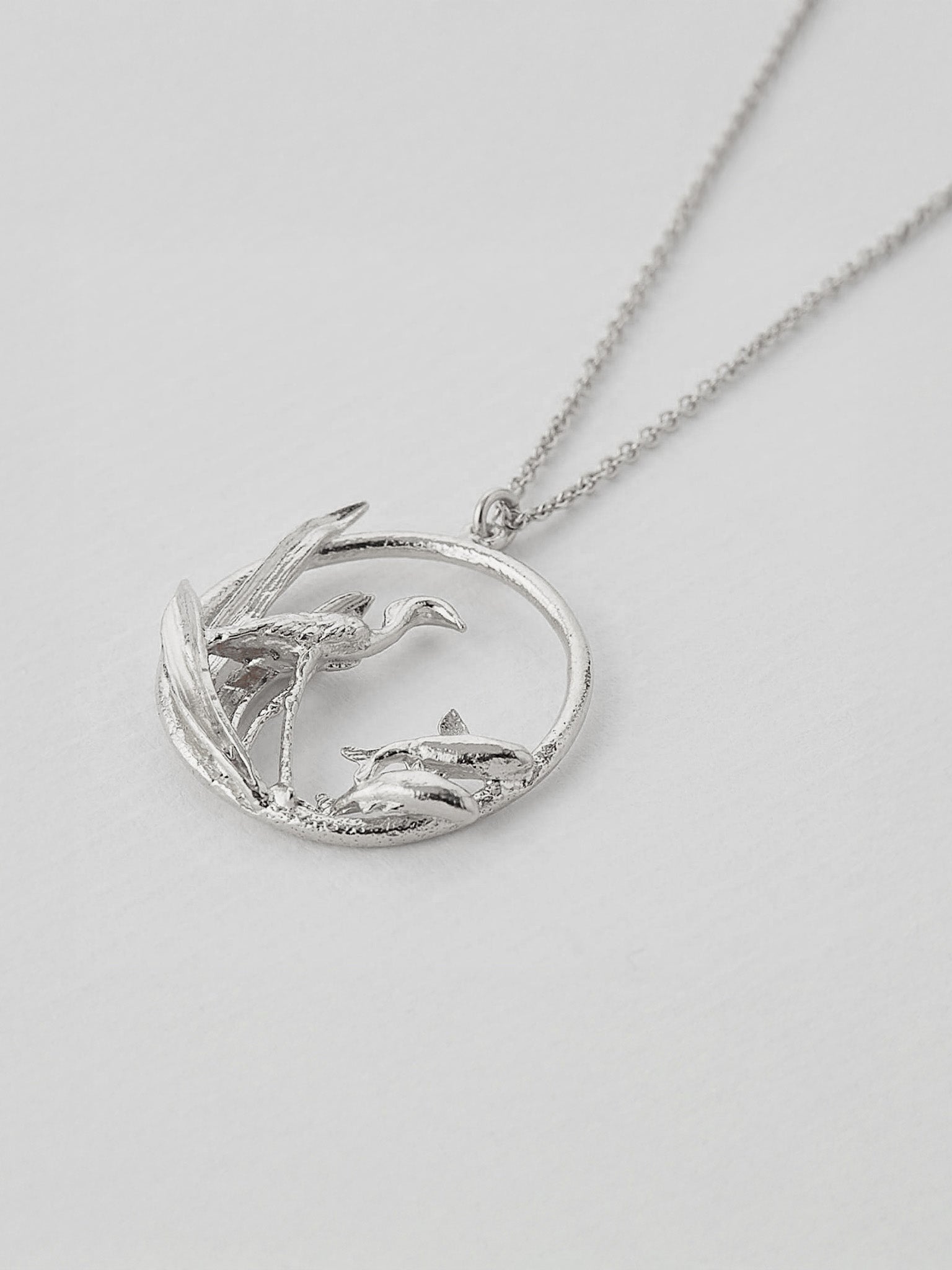 The Heron & the Fish Loop Necklace - image 7 | silver