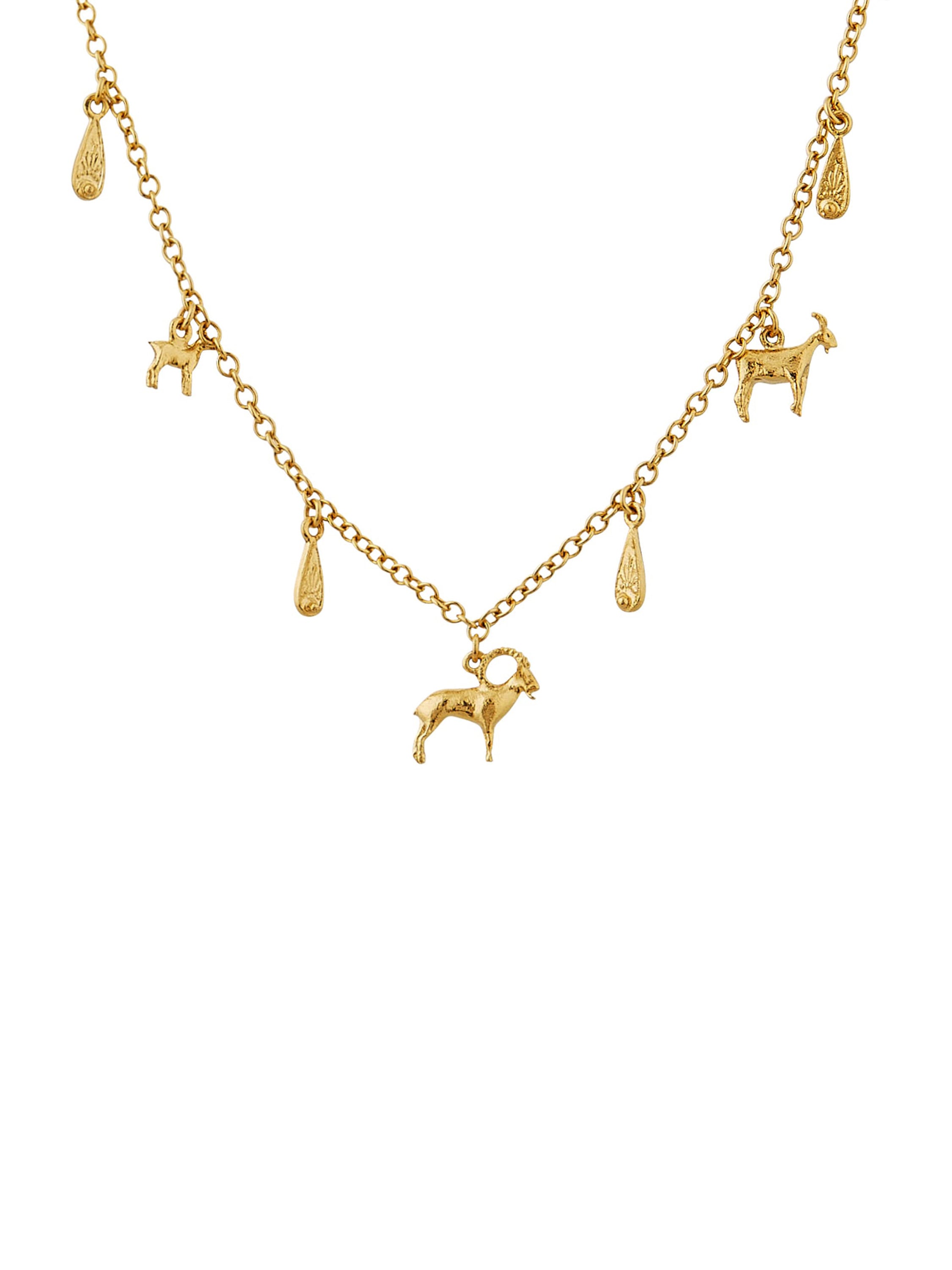 Mountain Goat Family Necklace with Ornate Drops - image 5 | gold plate