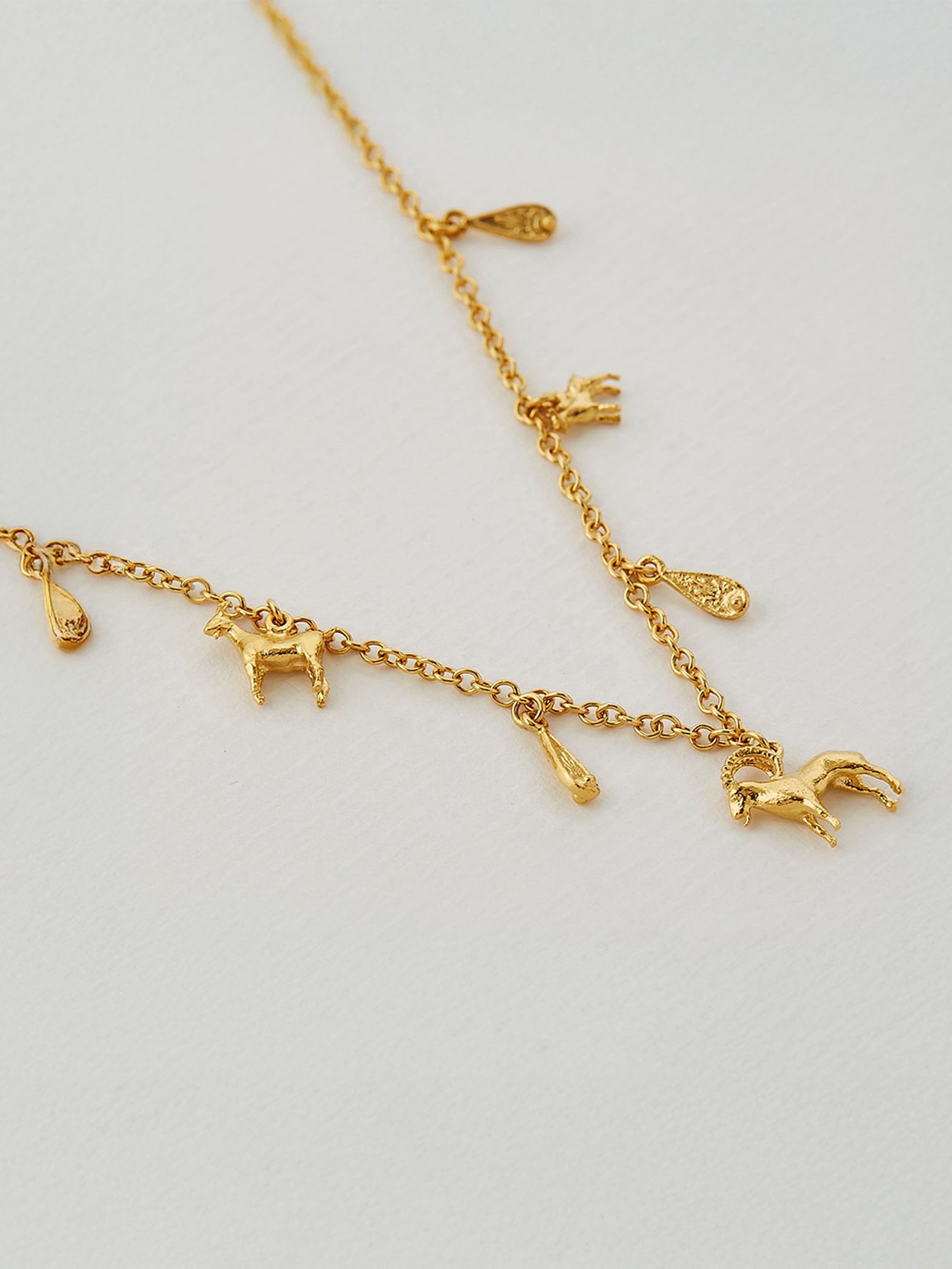 Mountain Goat Family Necklace with Ornate Drops - image 4 | gold plate