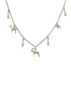 Mountain Goat Family Necklace with Ornate Drops