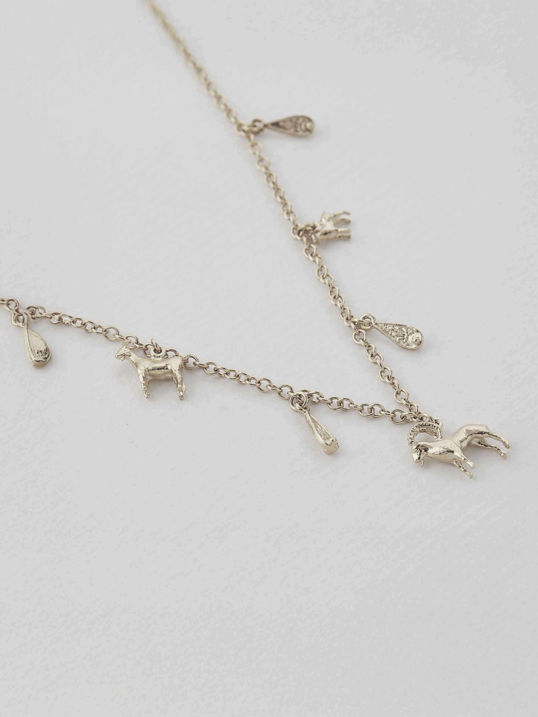 Mountain Goat Family Necklace with Ornate Drops - image 7 | silver