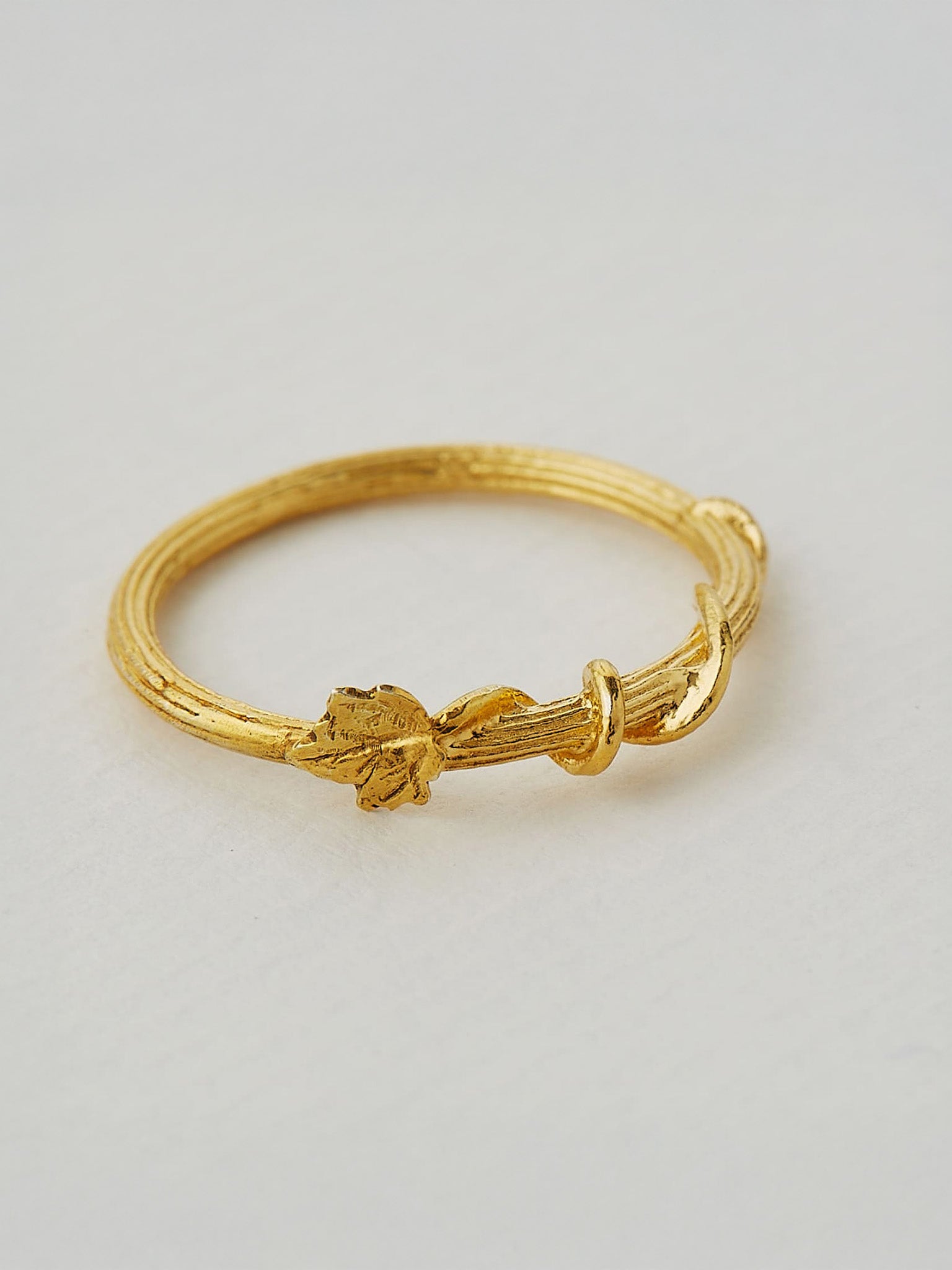 Fine Overgrown Column Ring - image 4 | gold plate