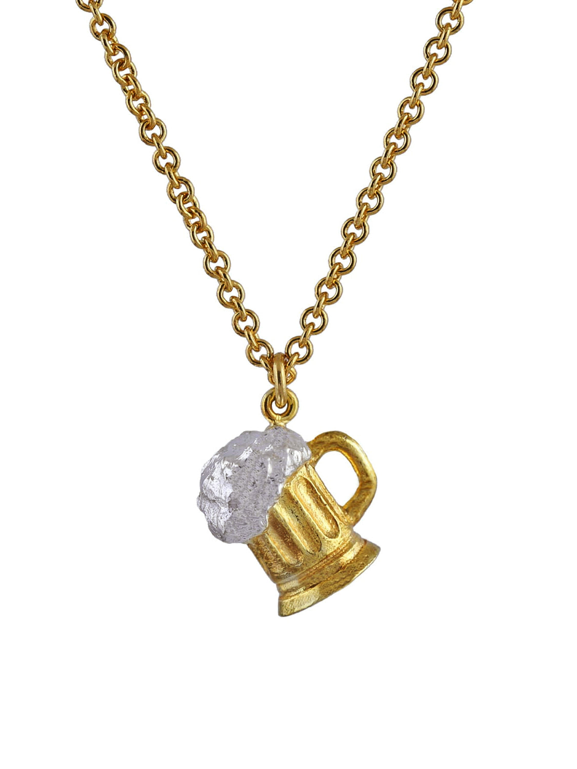 Country Pub Pint of Beer Necklace - image 1 | silver & gold plate