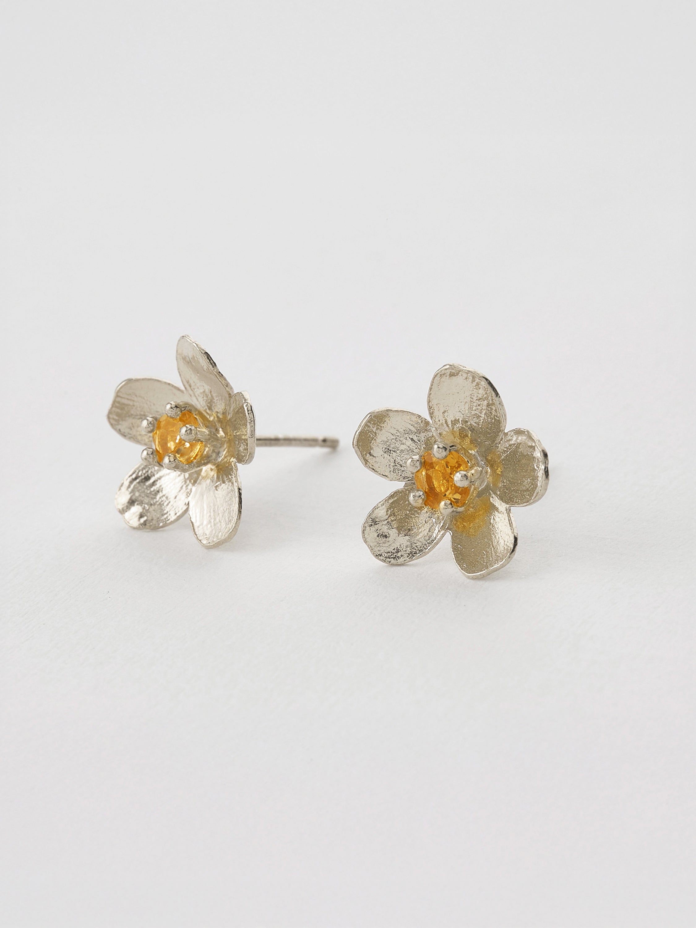 Citrine Buttercup Earrings - image 6 | silver