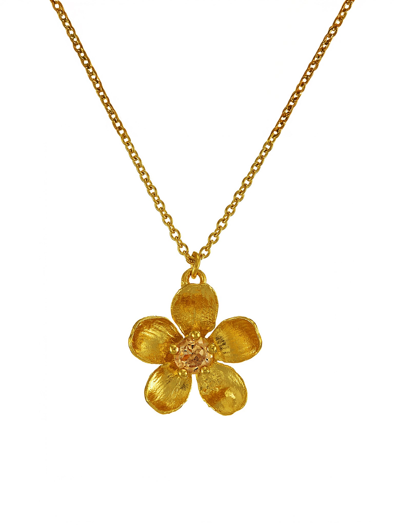 Citrine Buttercup Necklace - image 1 | gold plate