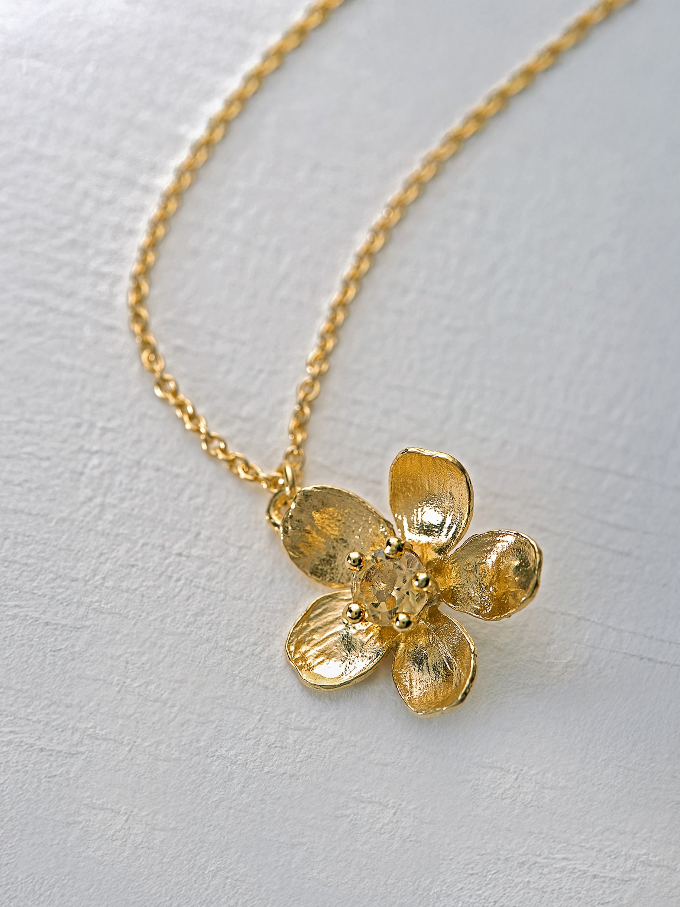 Citrine Buttercup Necklace - image 4 | gold plate
