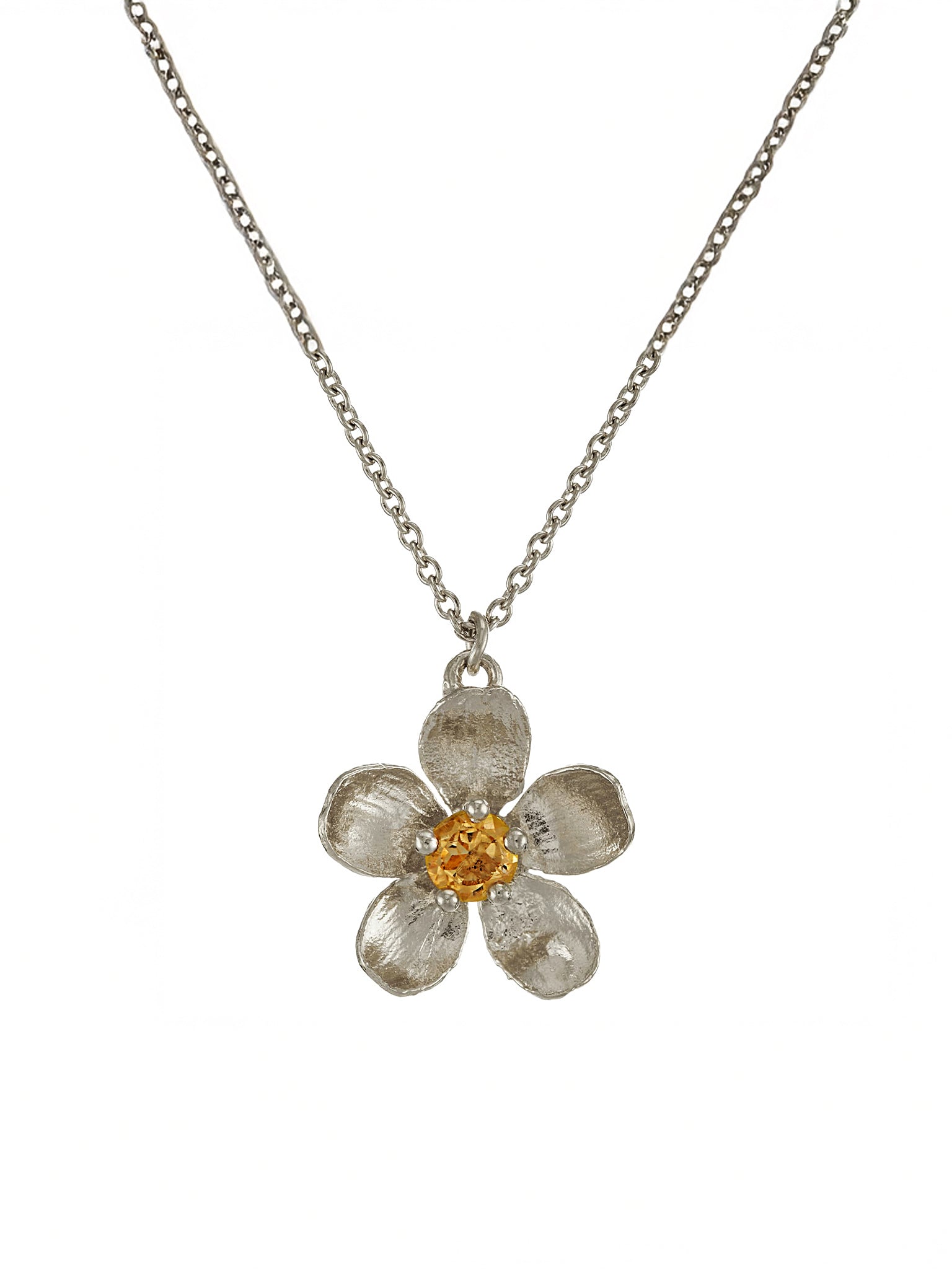 Citrine Buttercup Necklace - image 6 | silver