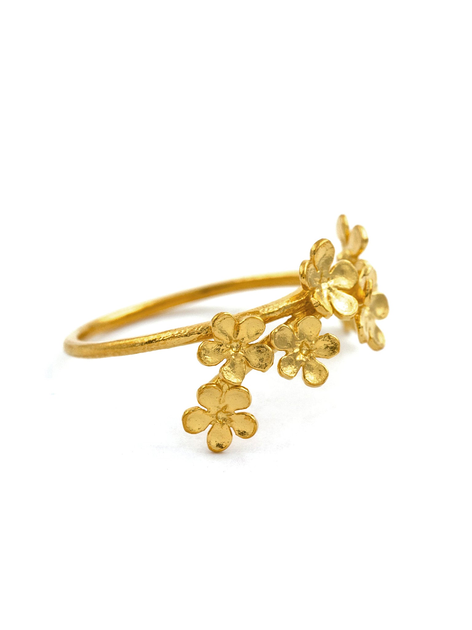 Forget Me Not Flower Trail Stacking Ring - image 3 | gold plate