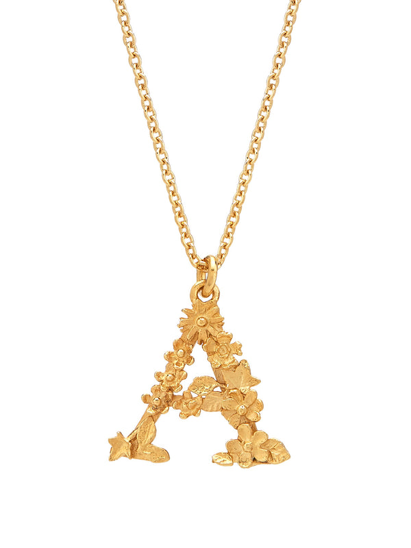 Floral Letter A Necklace