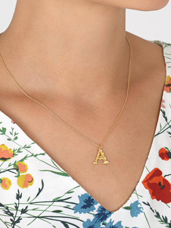 Floral Letter A Necklace