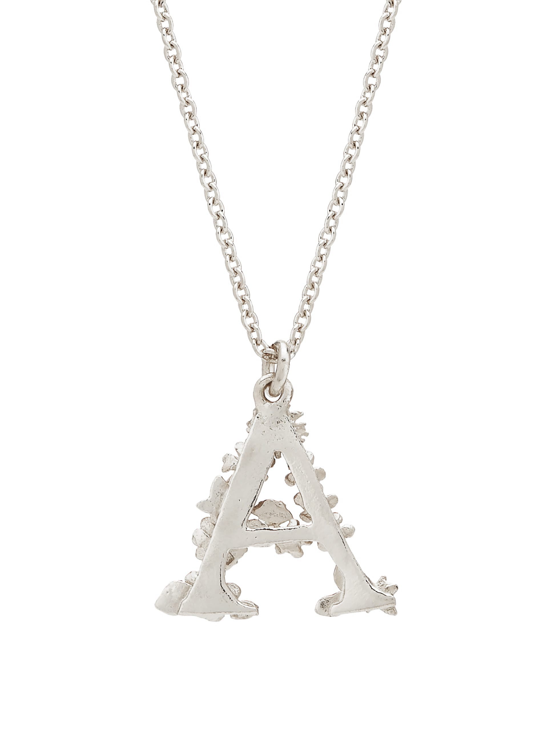 Floral Letter A Necklace - image 8 | silver