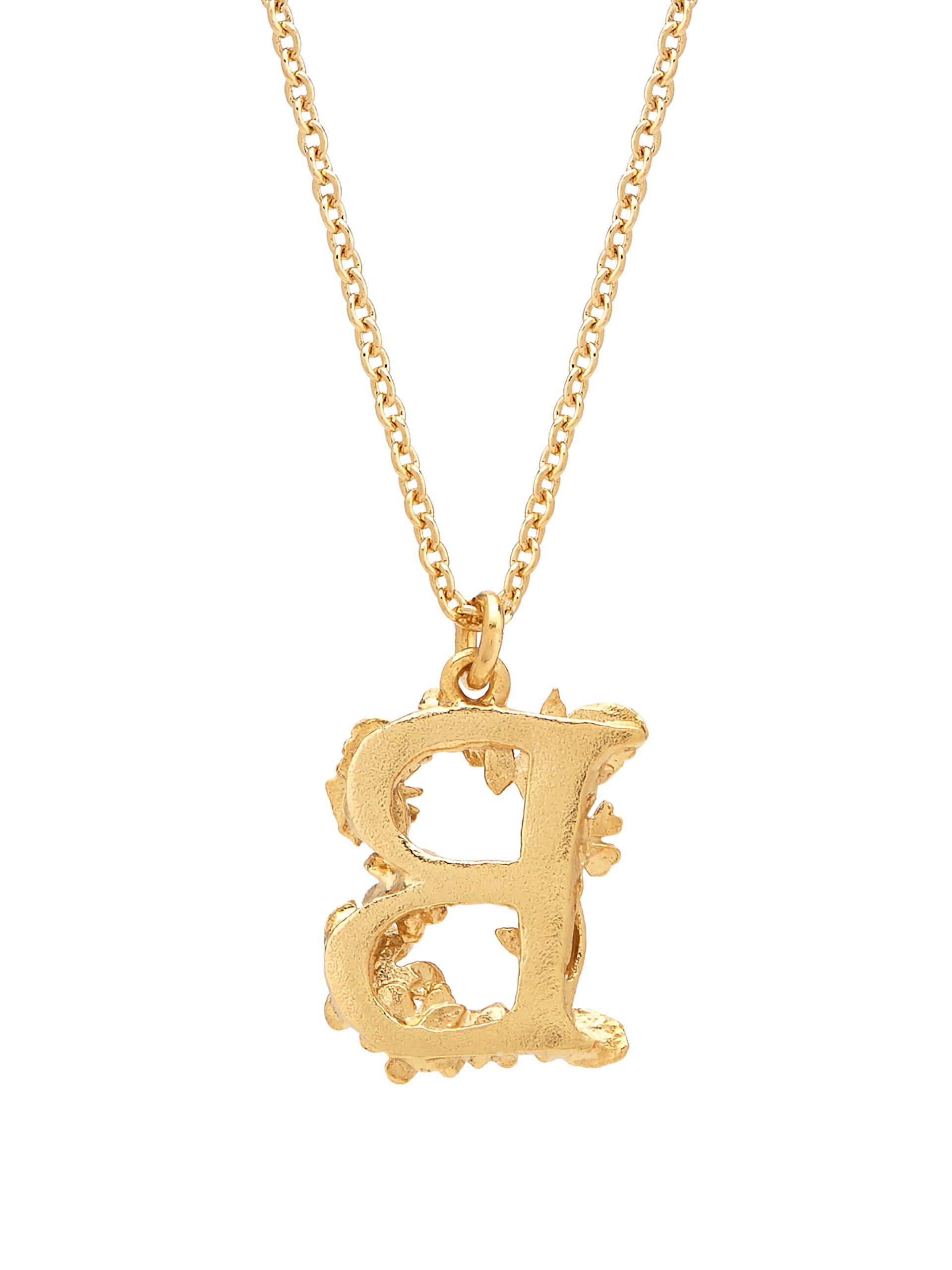 Floral Letter B Necklace - image 4 | gold plate