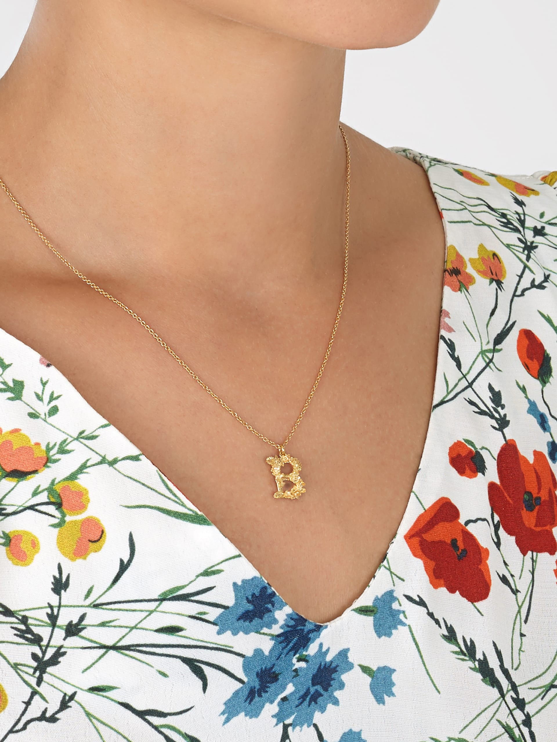 Floral Letter B Necklace - image 2