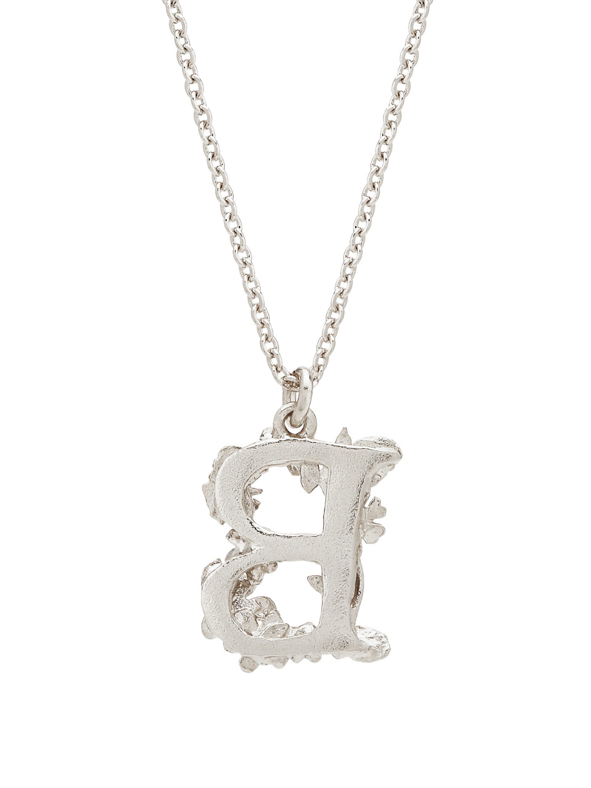 Floral Letter B Necklace - image 8 | silver