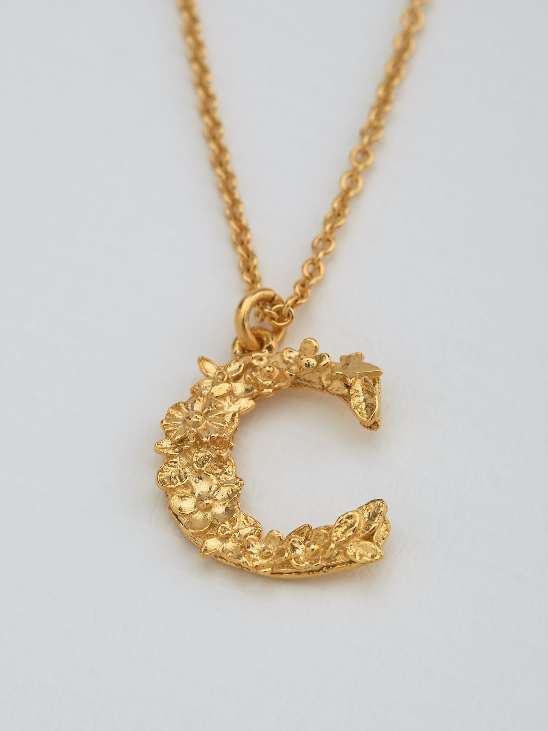 Floral Letter C necklace - image 3 | gold plate