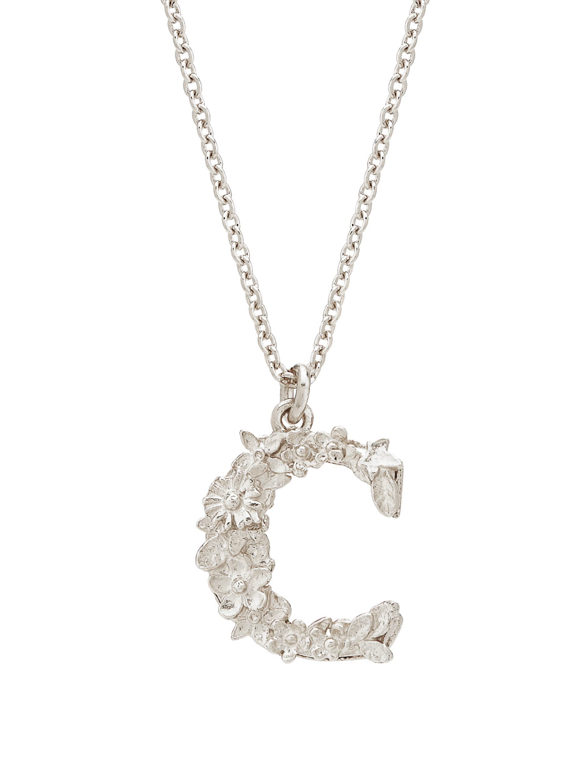 Floral Letter C necklace - image 5 | silver