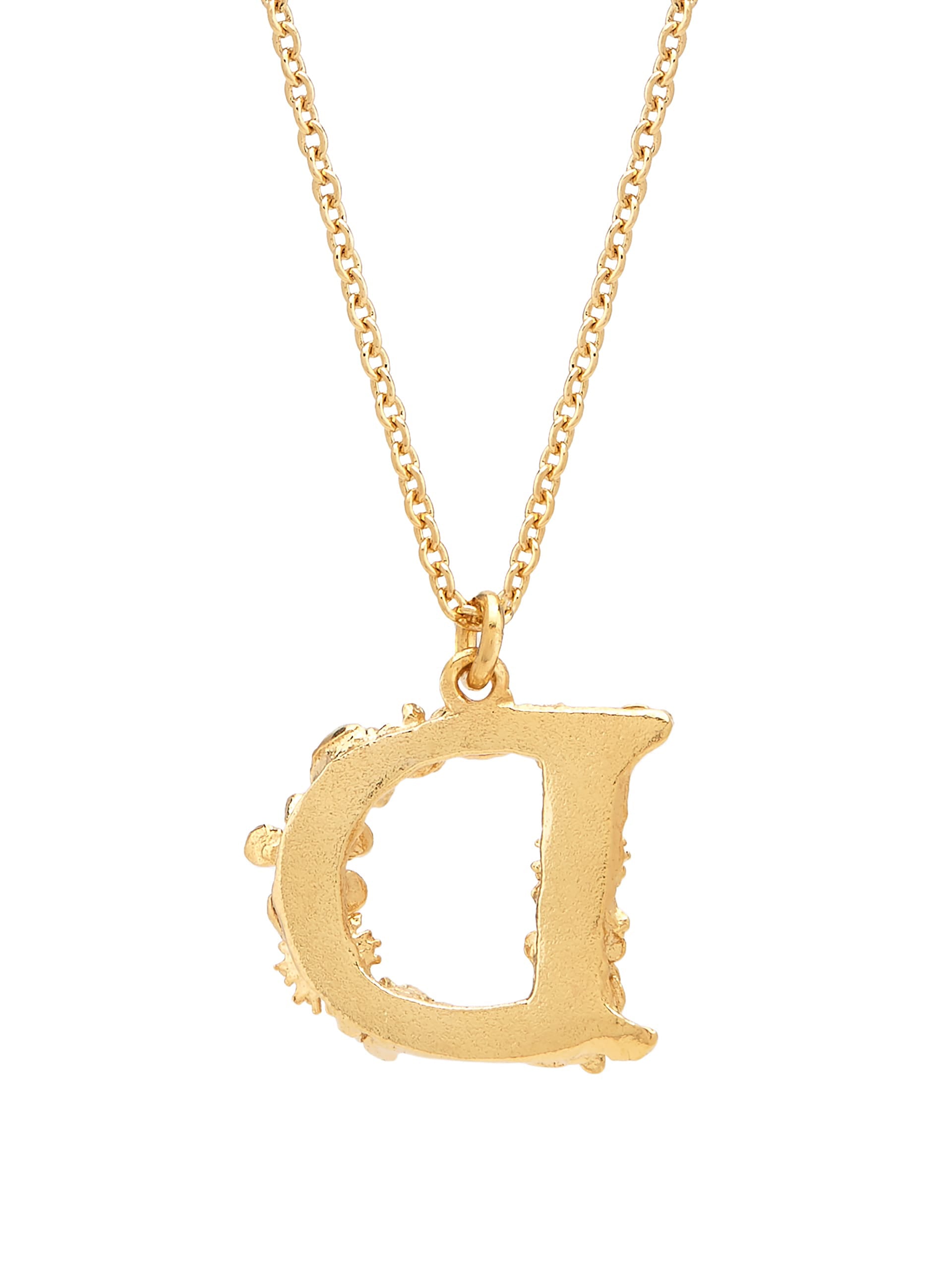 Floral Letter D Necklace - image 4 | gold plate