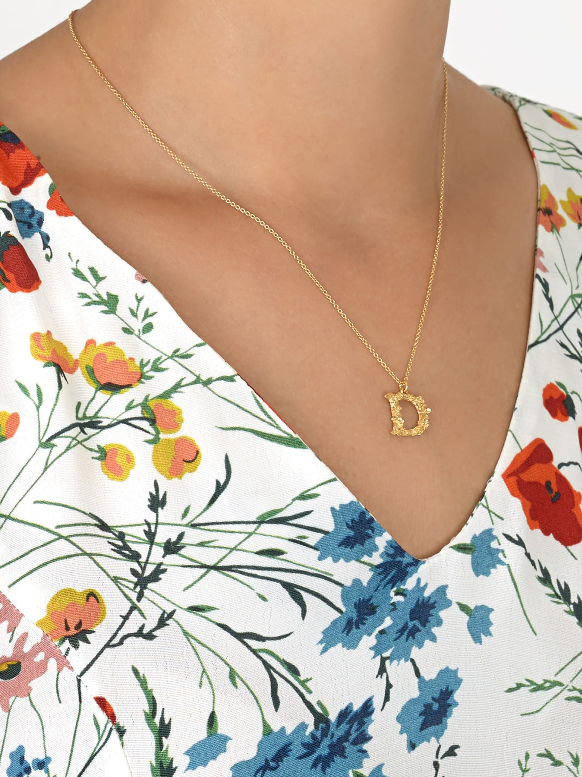 Floral Letter D Necklace - image 2