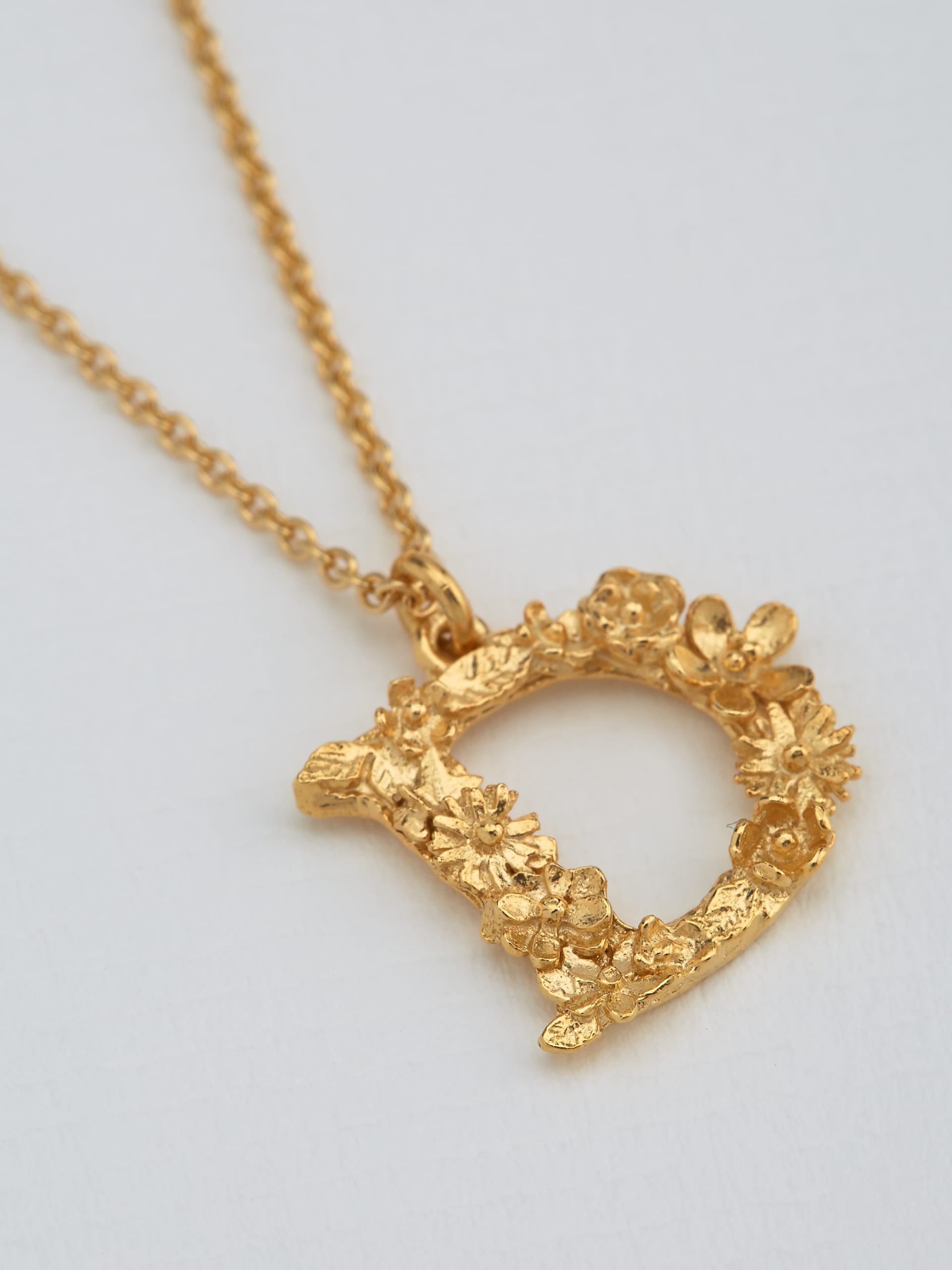 Floral Letter D Necklace - image 3 | gold plate