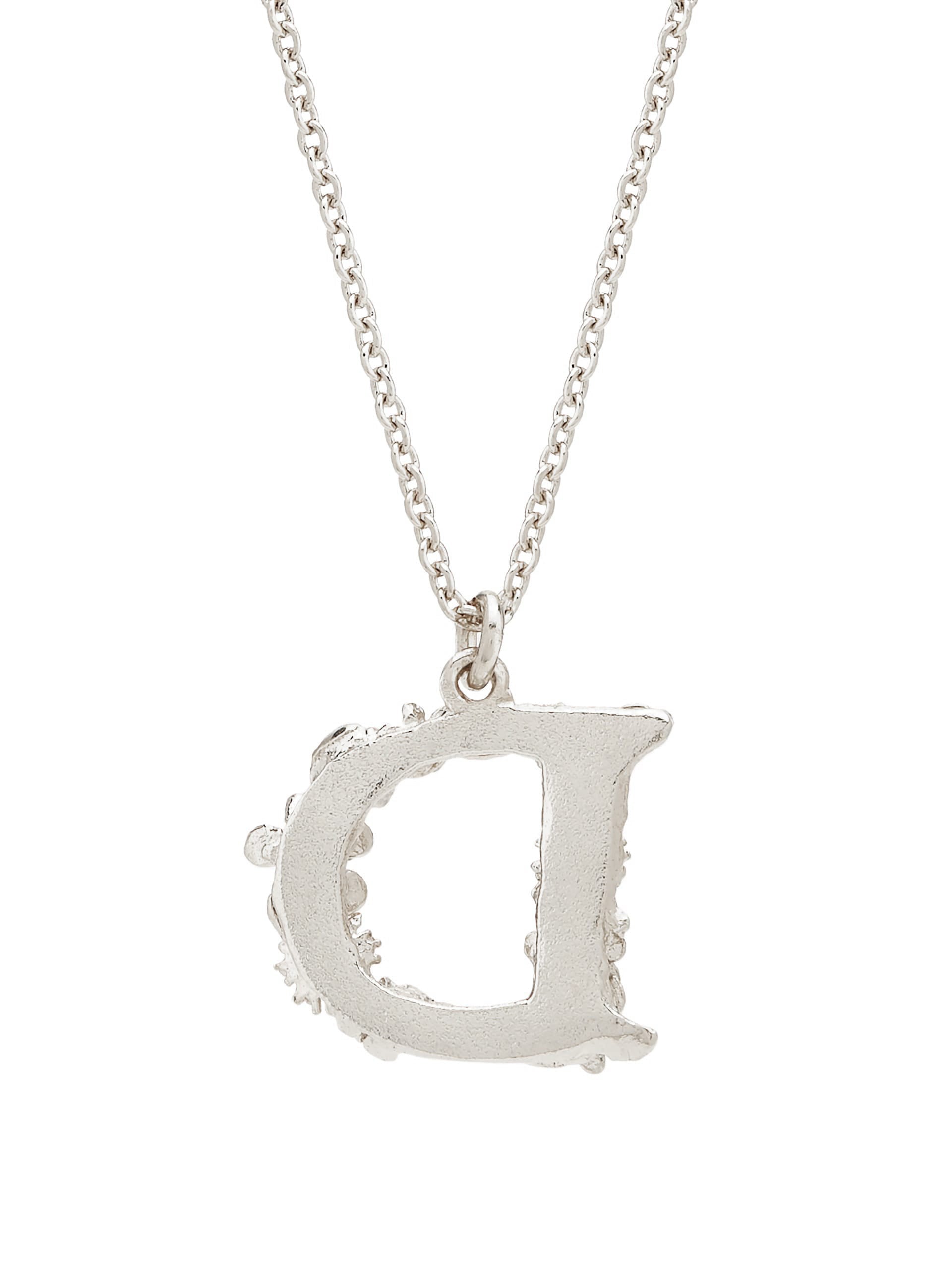 Floral Letter D Necklace - image 8 | silver