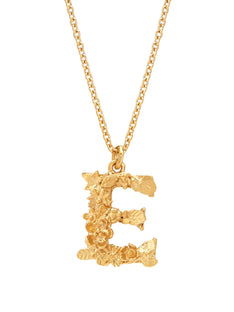 Floral Letter E Necklace