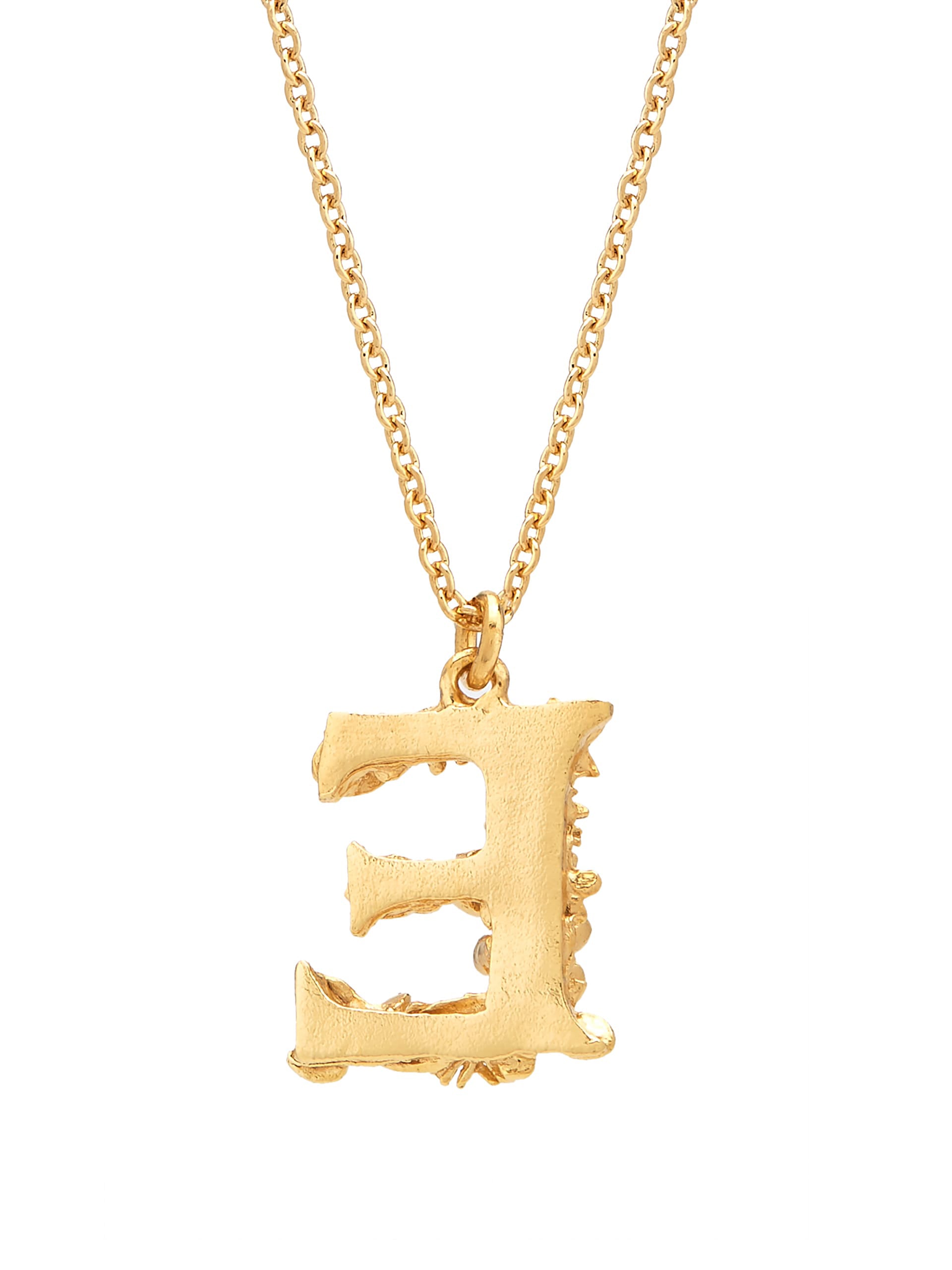 Floral Letter E Necklace - image 4 | gold plate