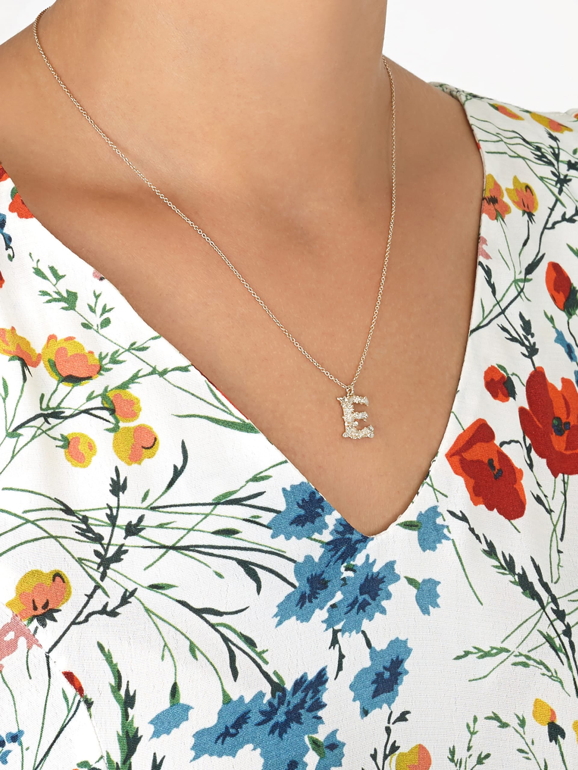 Floral Letter E Necklace - image 6