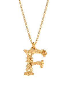 Floral Letter F Necklace