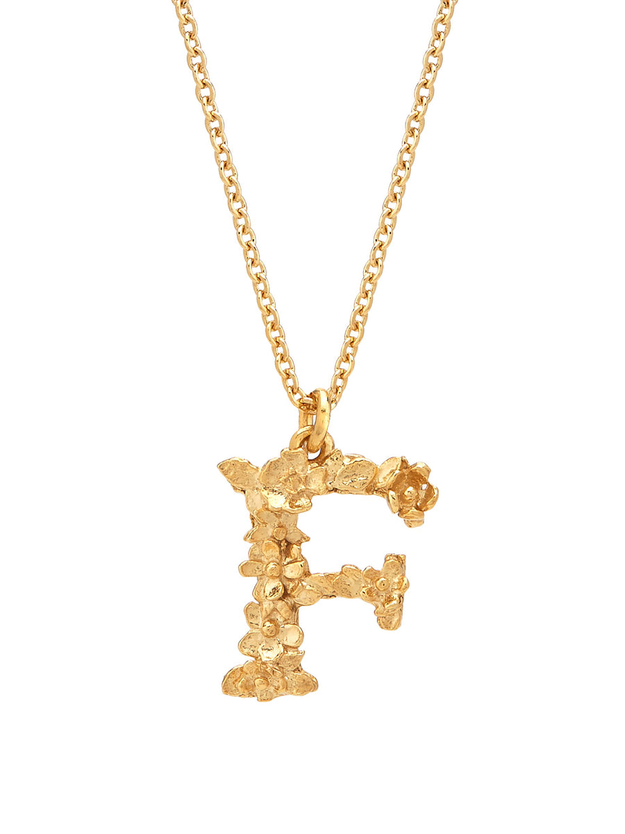 Floral Letter F Necklace