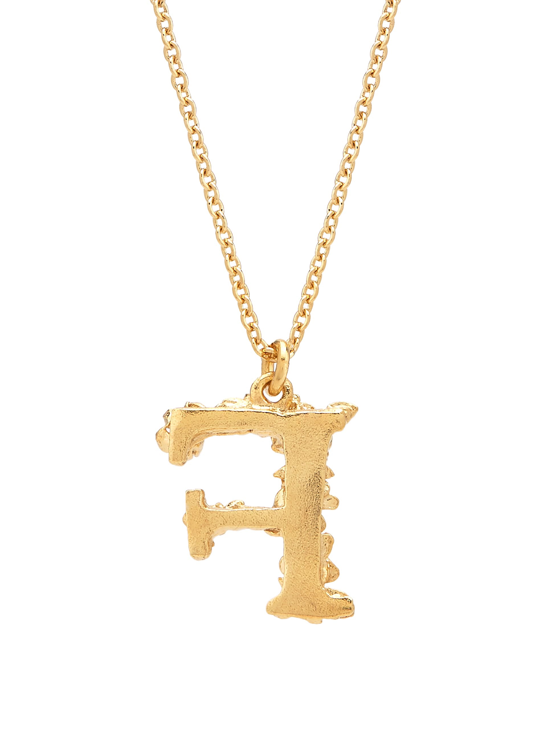 Floral Letter F Necklace - image 4 | gold plate