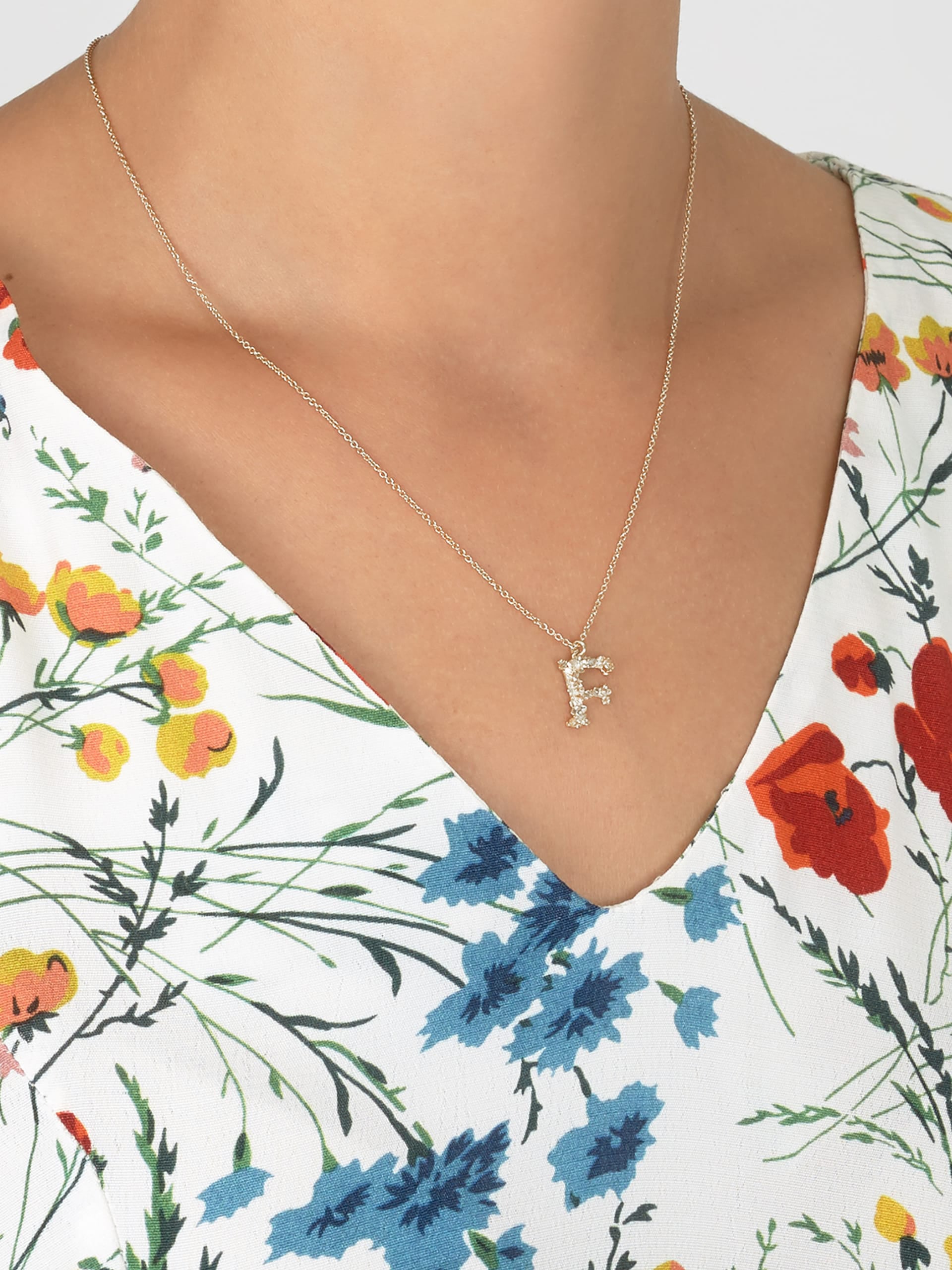 Floral Letter F Necklace - image 6