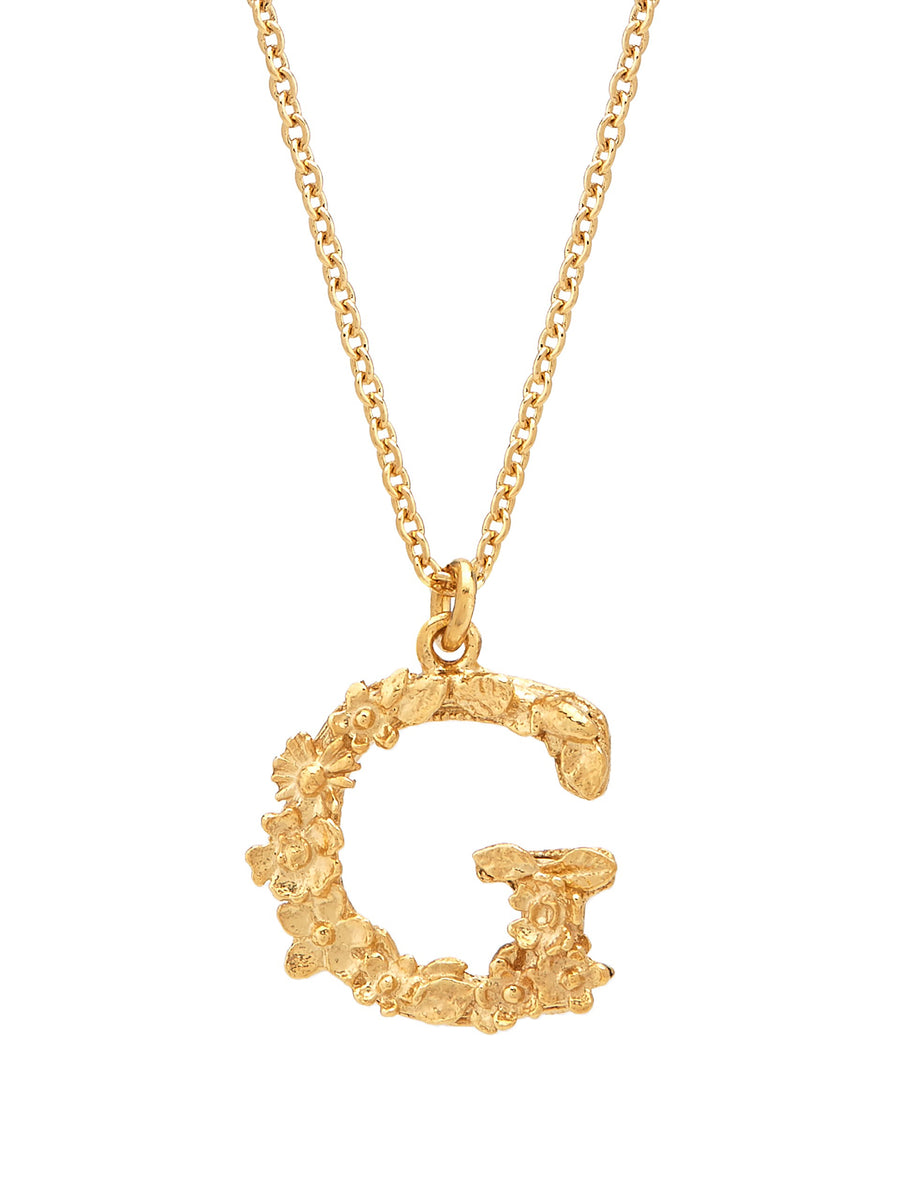 Floral Letter G Necklace