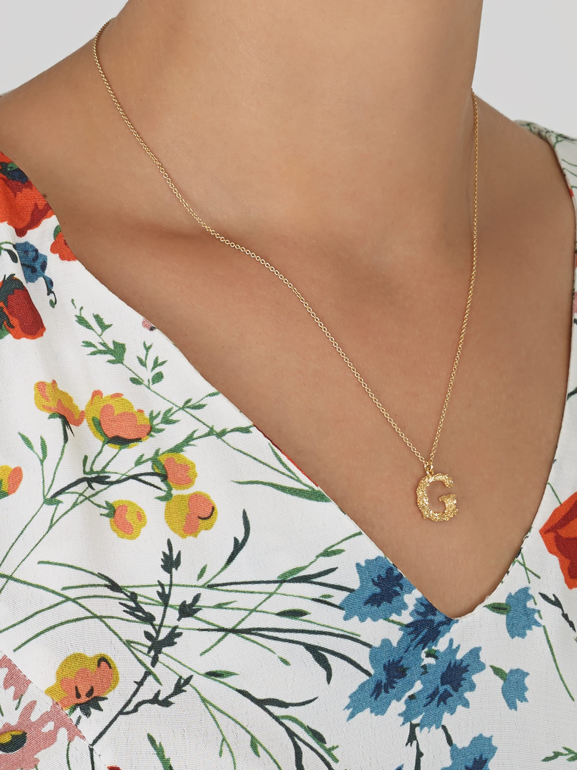 Floral Letter G Necklace - image 2