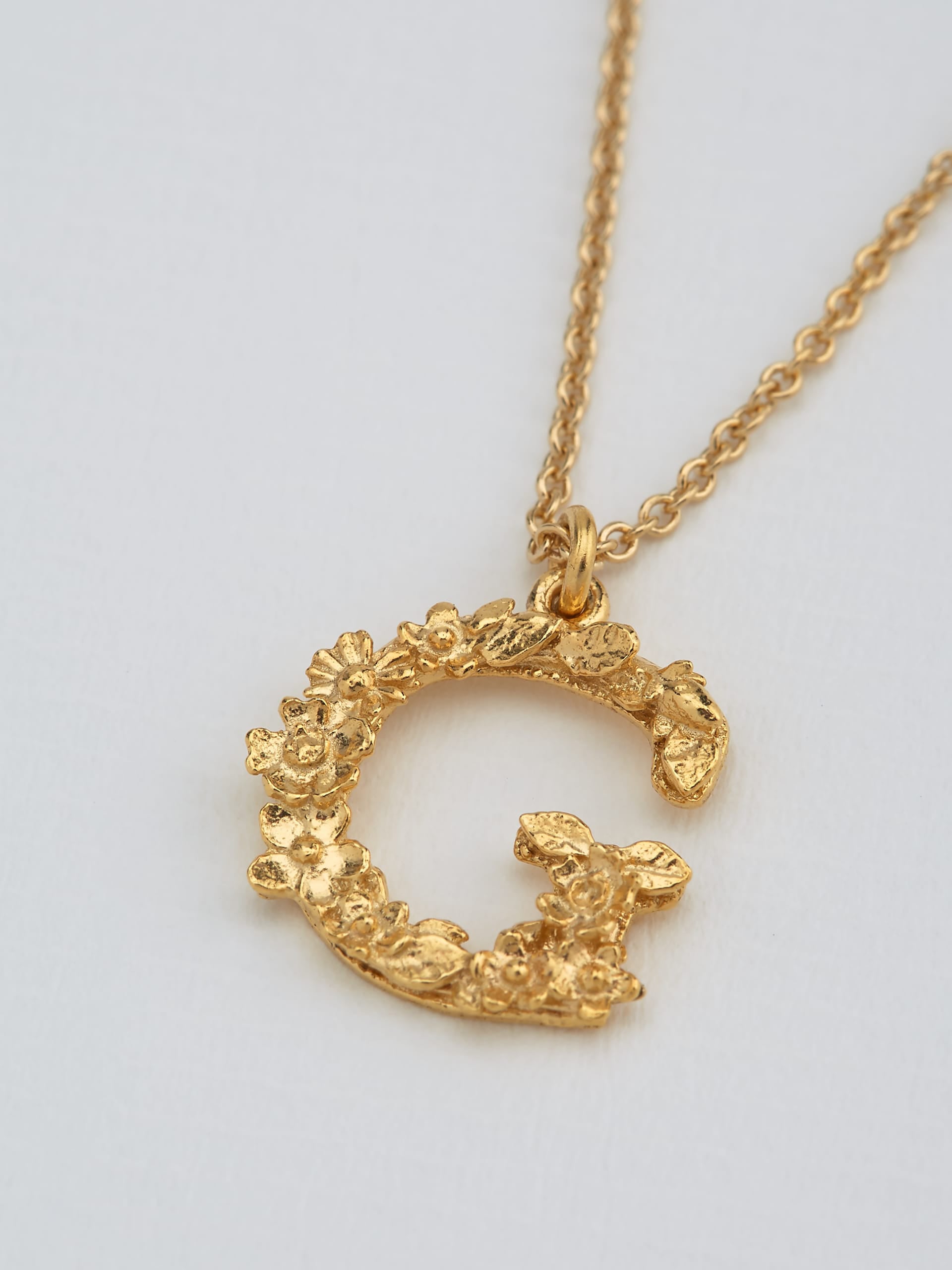 Floral Letter G Necklace - image 3 | gold plate