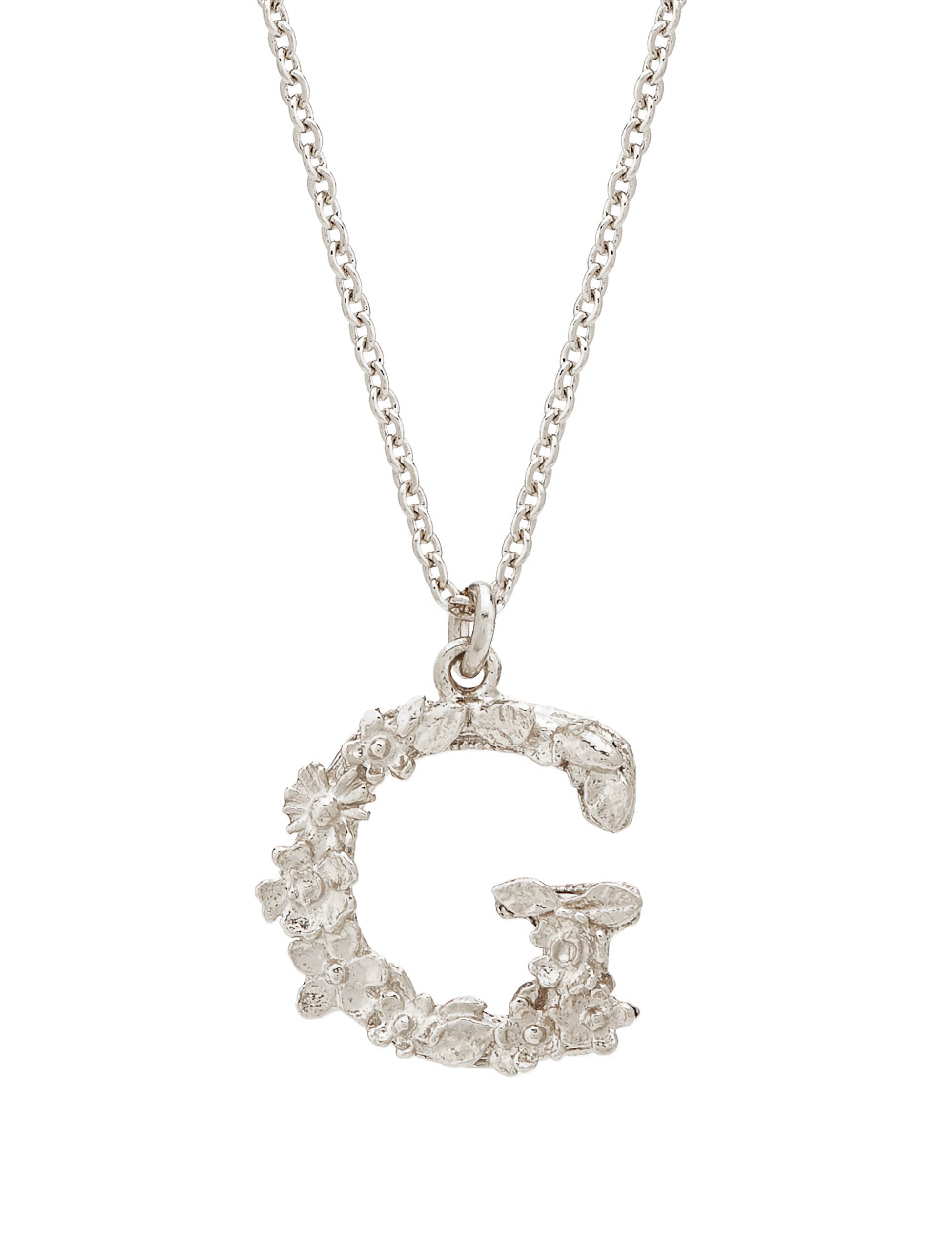 Floral Letter G Necklace - image 5 | silver
