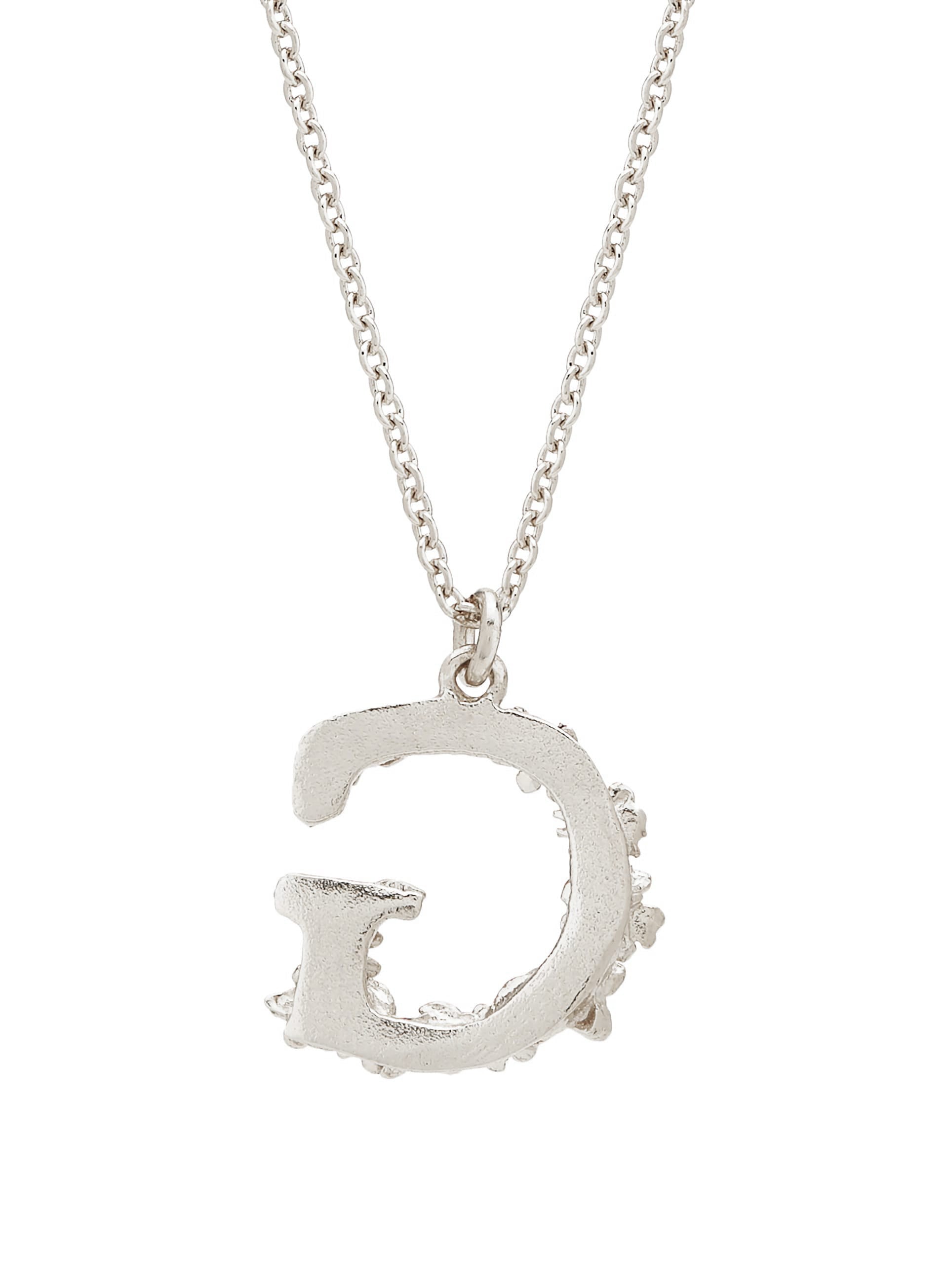 Floral Letter G Necklace - image 8 | silver