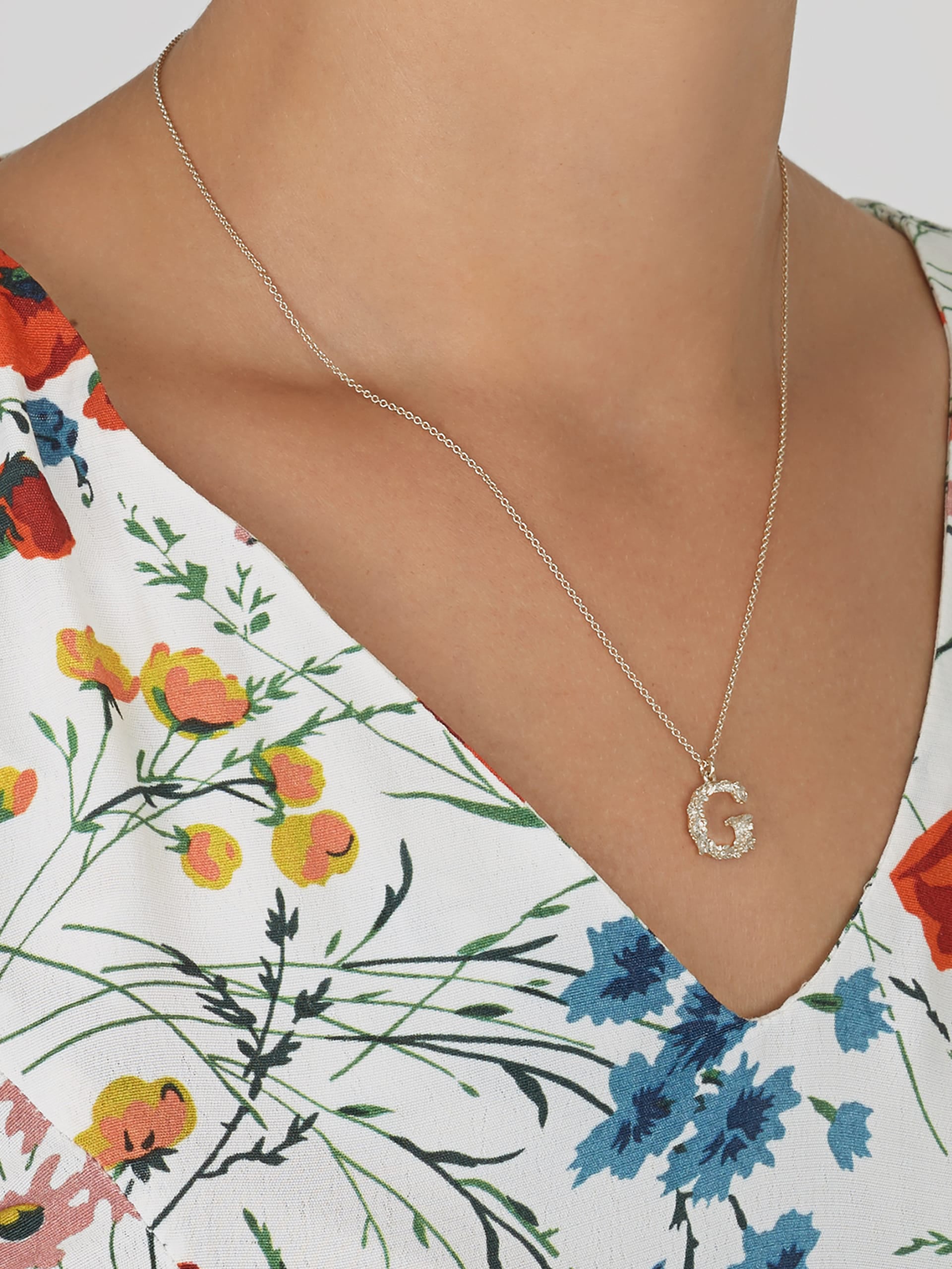 Floral Letter G Necklace - image 6