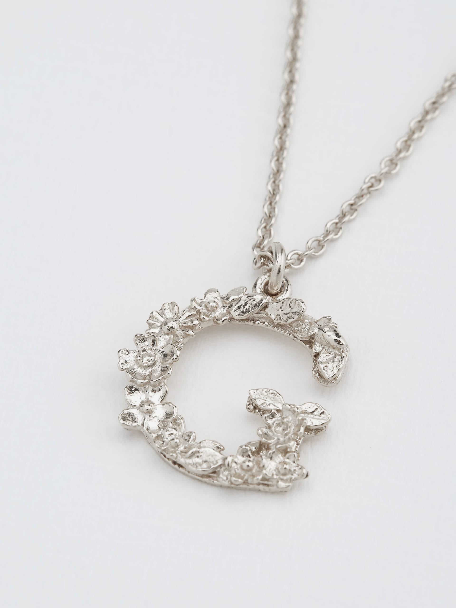 Floral Letter G Necklace - image 7 | silver