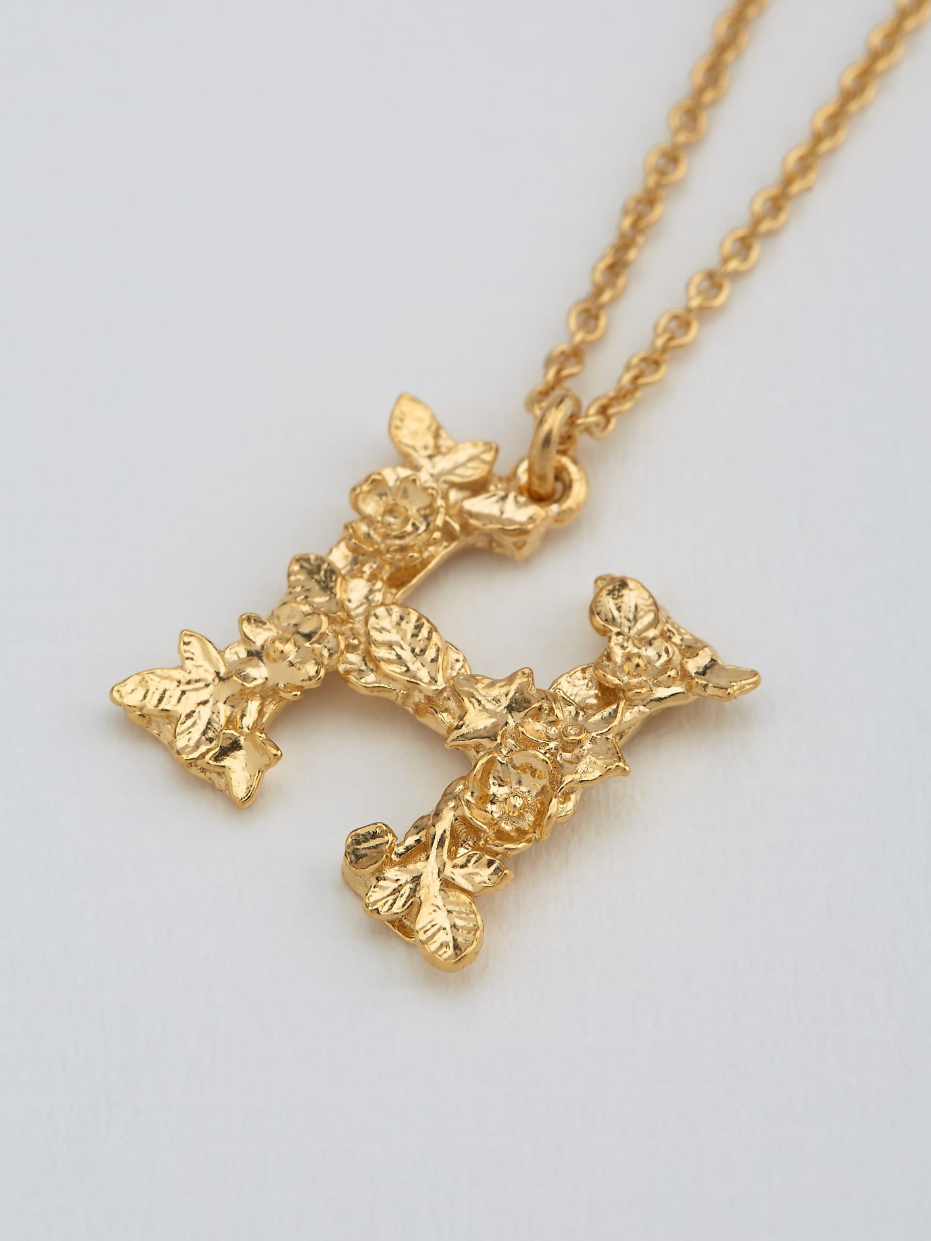Floral Letter H Necklace - image 3 | gold plate