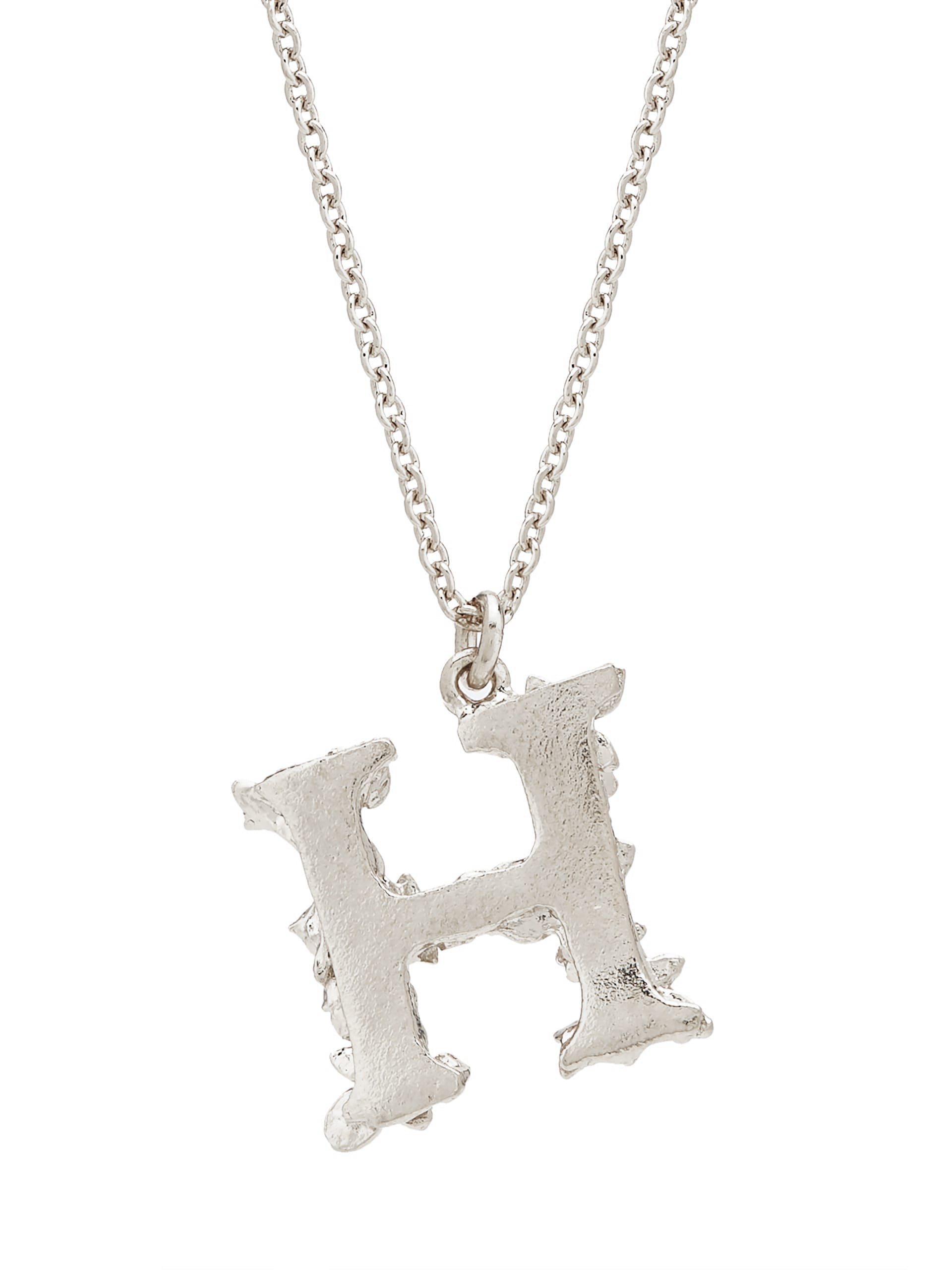 Floral Letter H Necklace - image 8 | silver