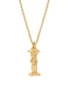 Floral Letter I Necklace