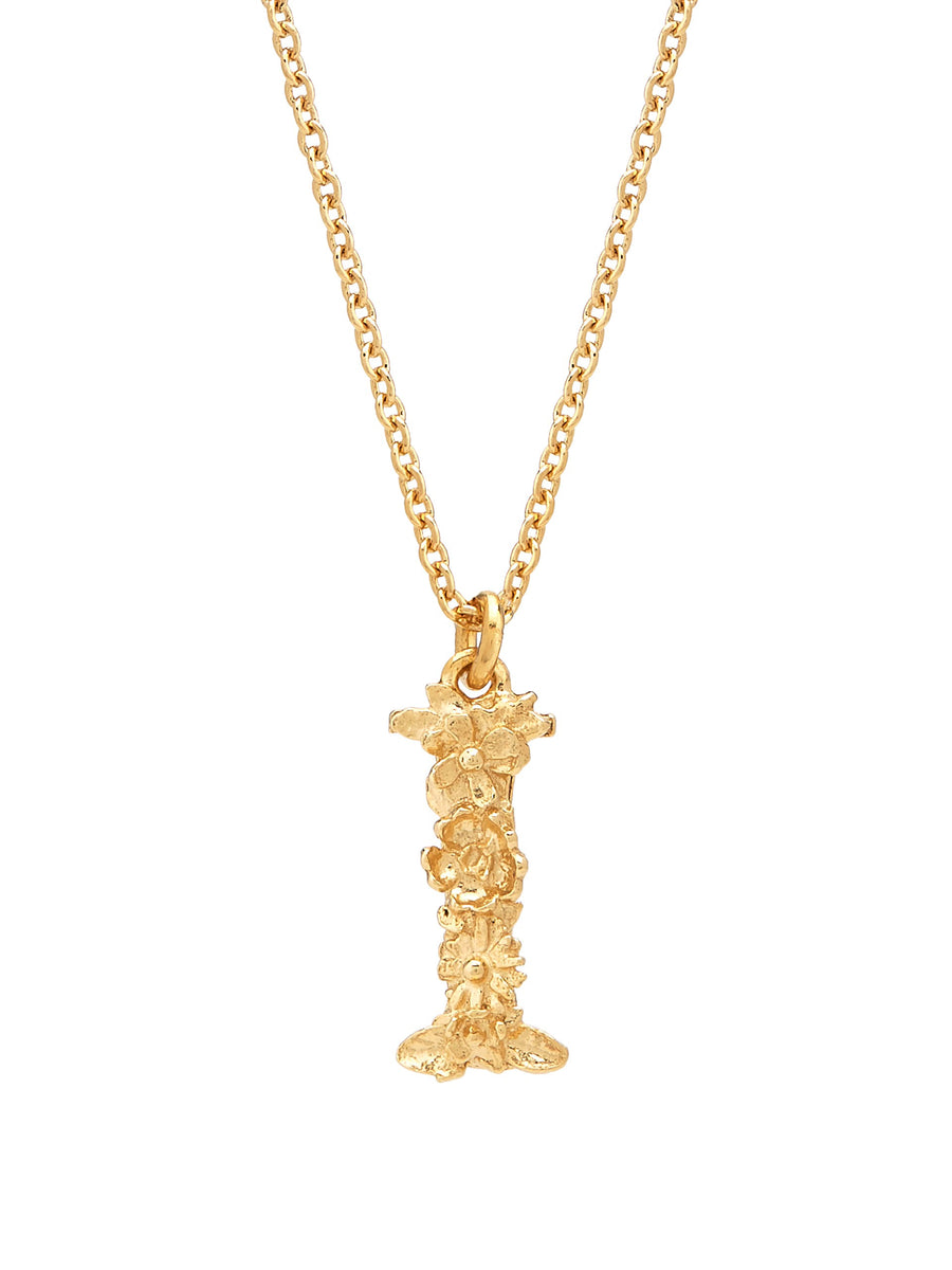 Floral Letter I Necklace