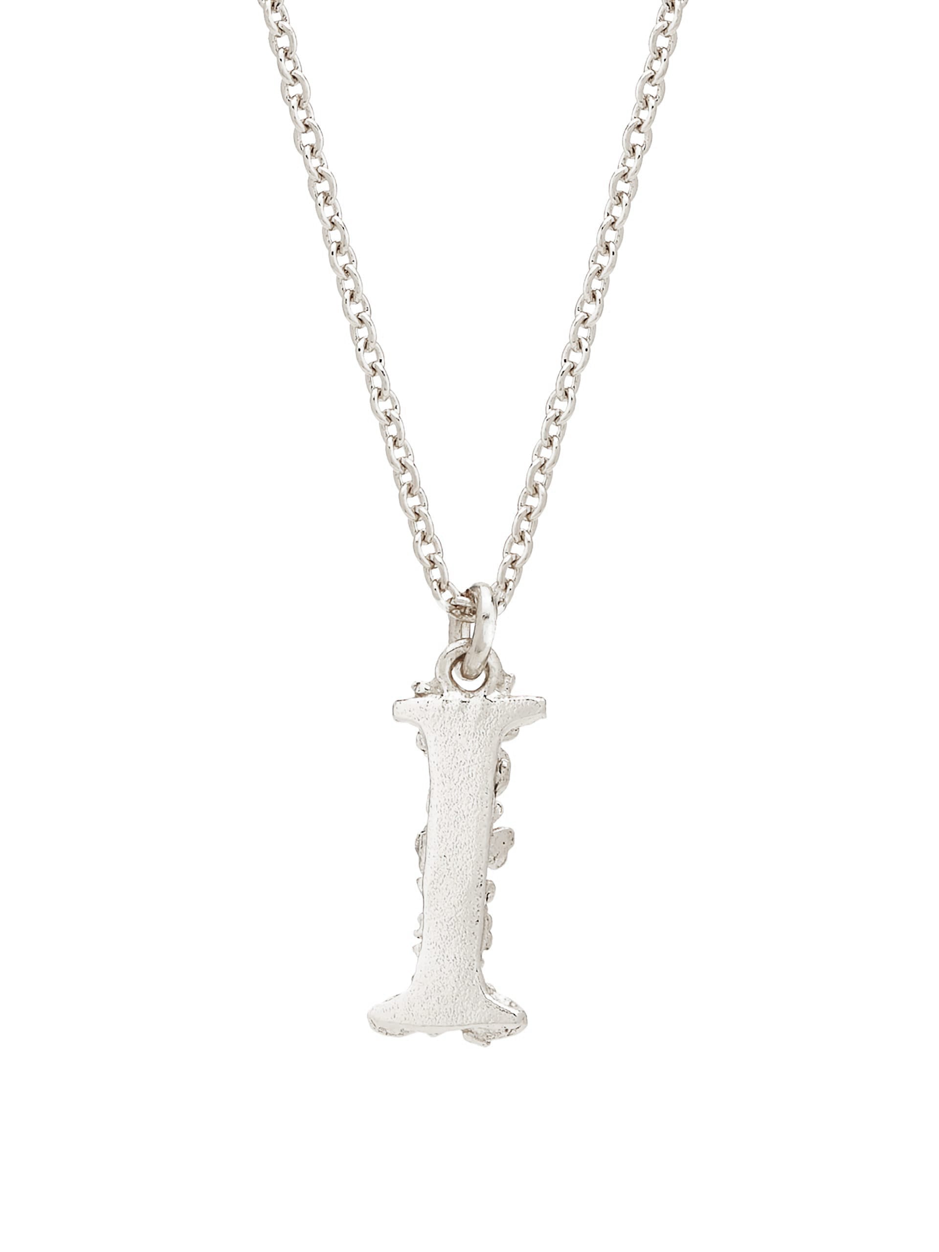 Floral Letter I Necklace - image 8 | silver