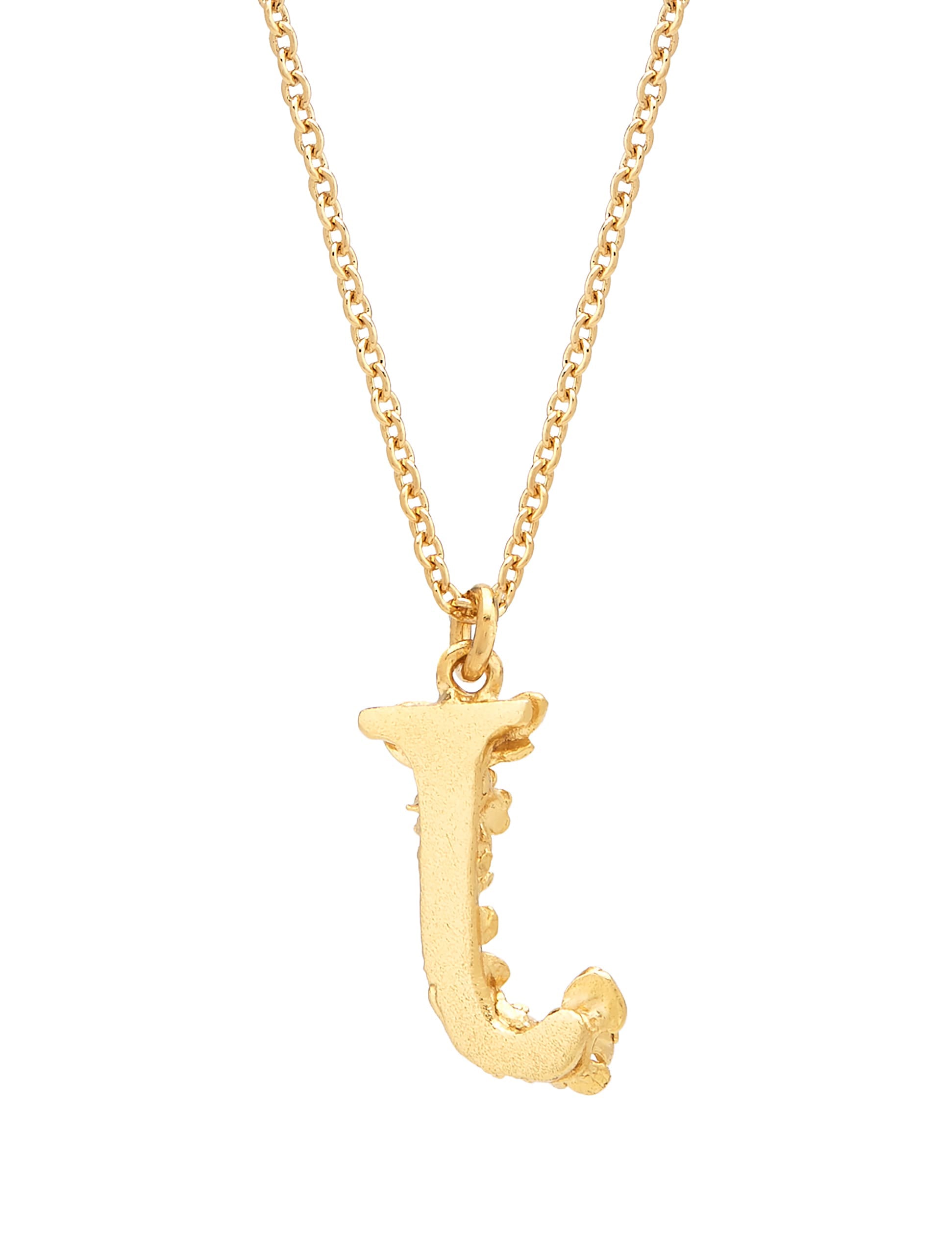 Floral Letter J Necklace - image 4 | gold plate