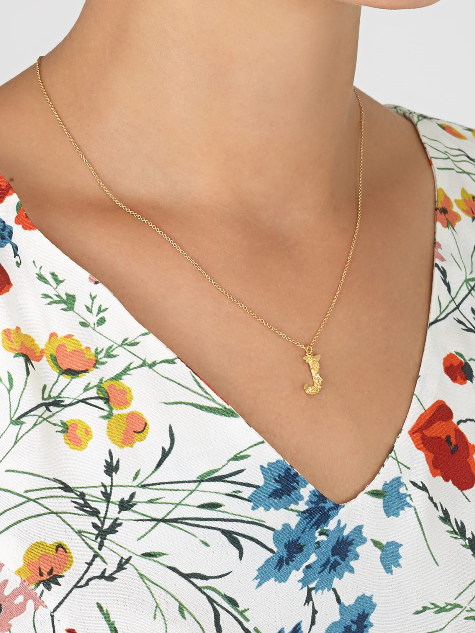 Floral Letter J Necklace - image 2