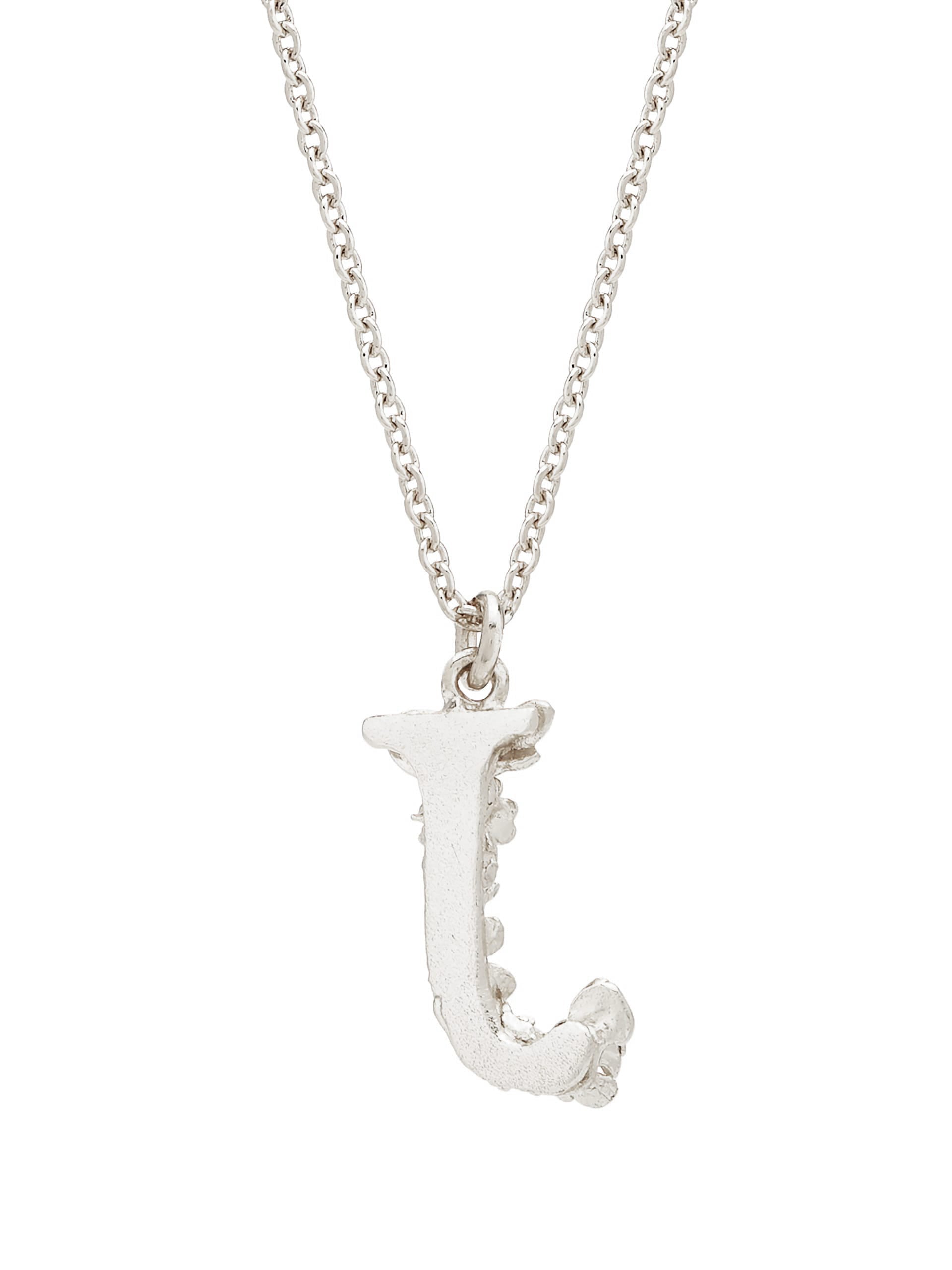 Floral Letter J Necklace - image 8 | silver