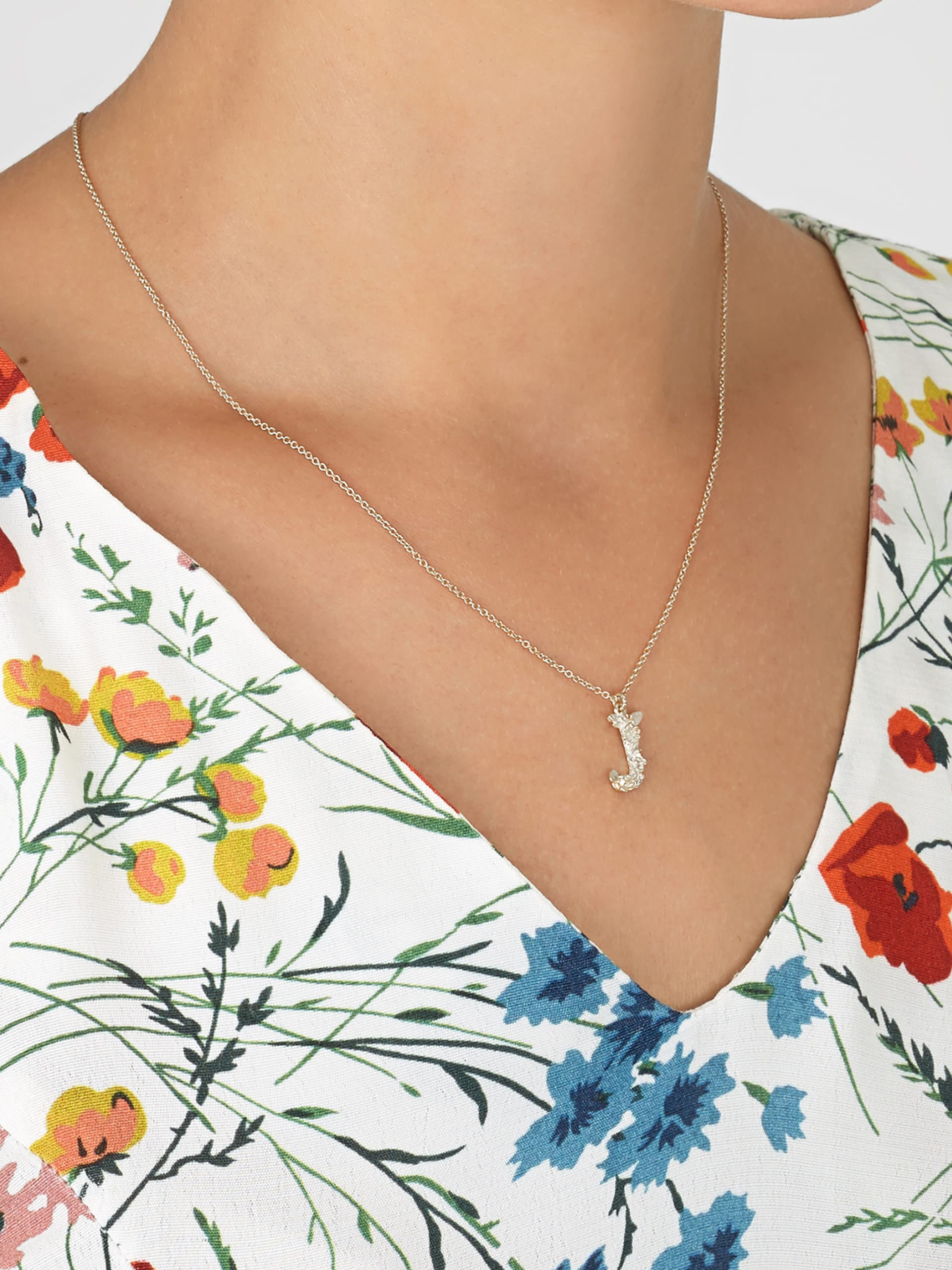 Floral Letter J Necklace - image 6