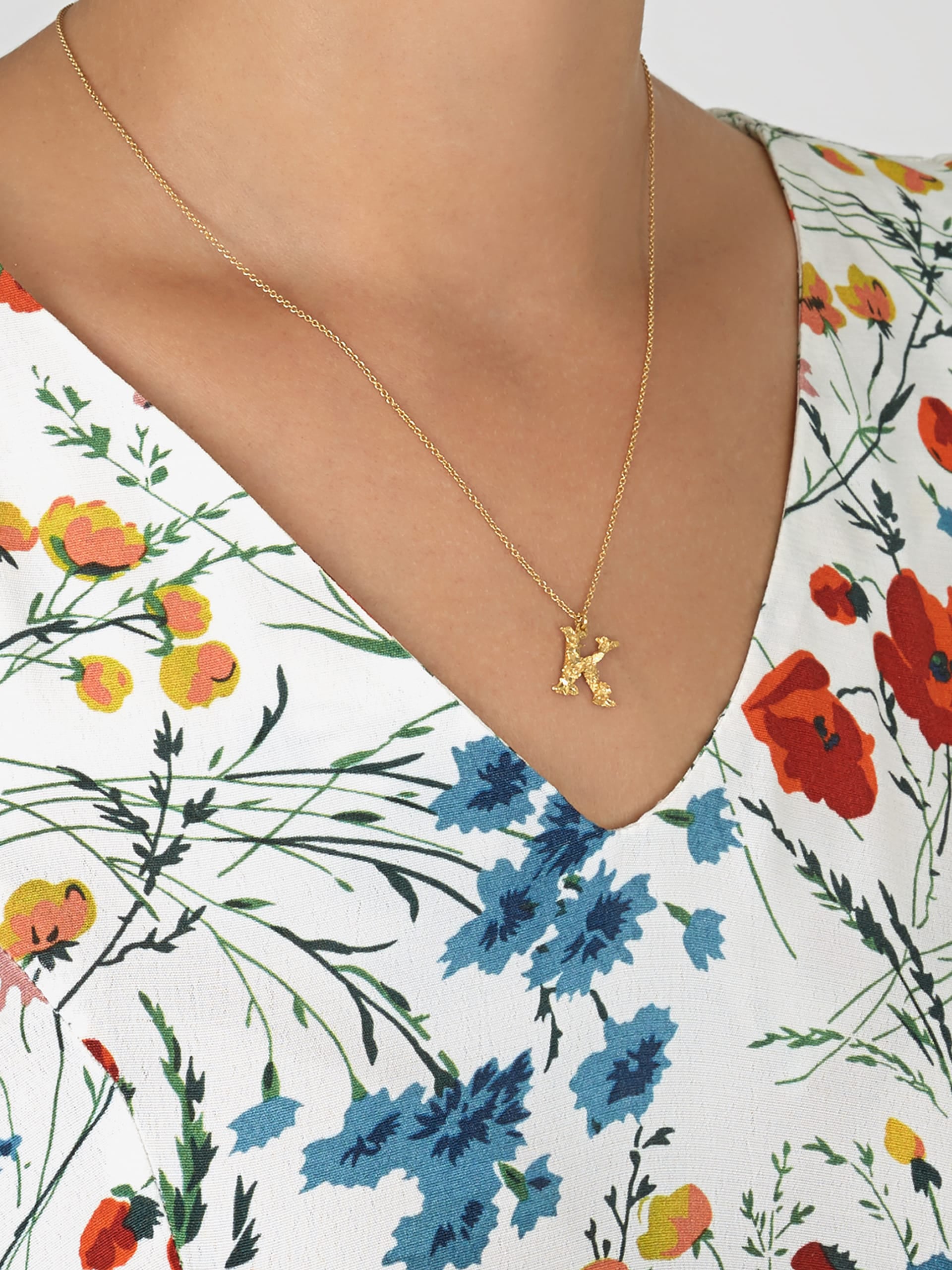 Floral Letter K Necklace - image 2